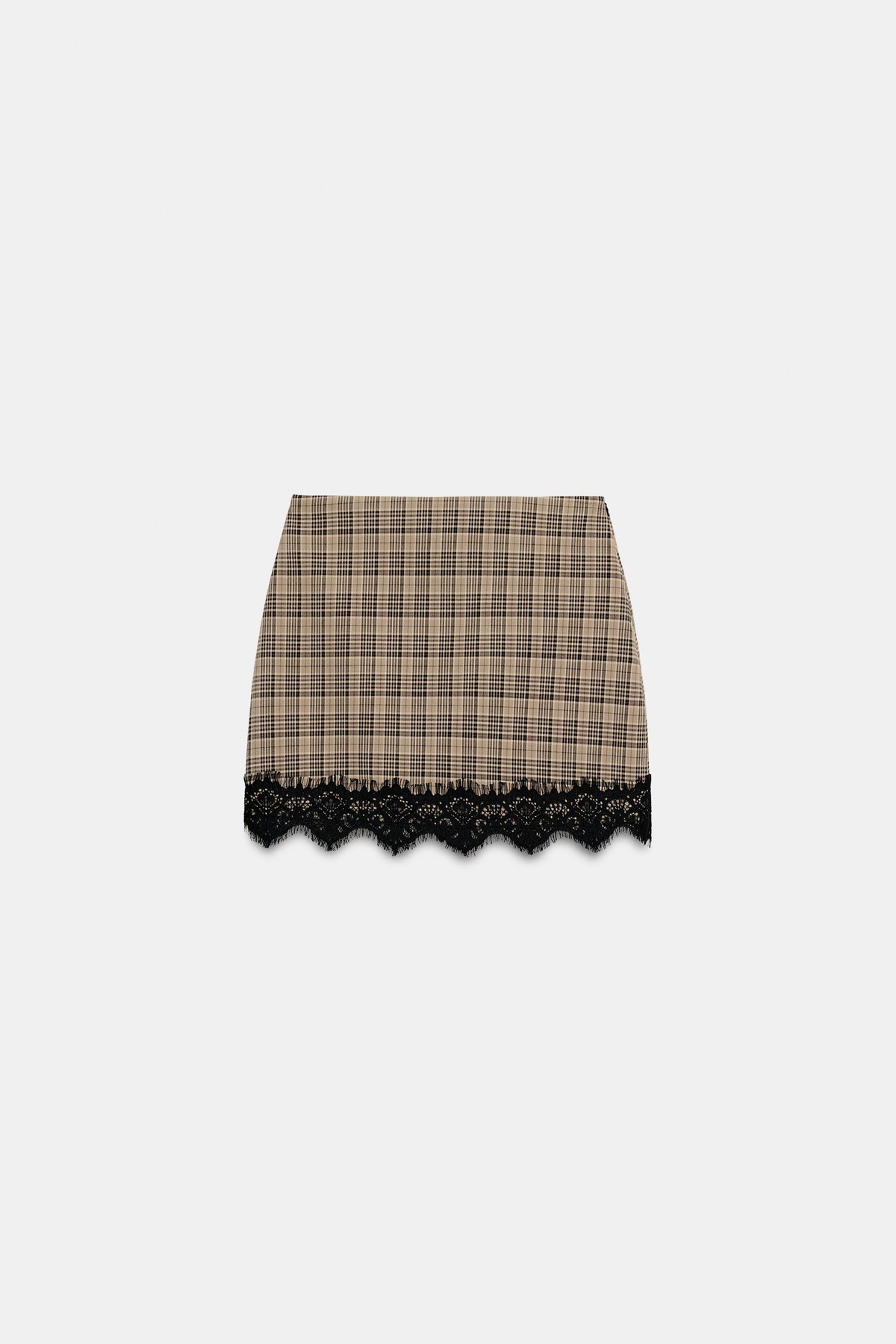 자라 체크 레이스 미니 스커트 팬츠 1165/140/099 BLACK / BROWN