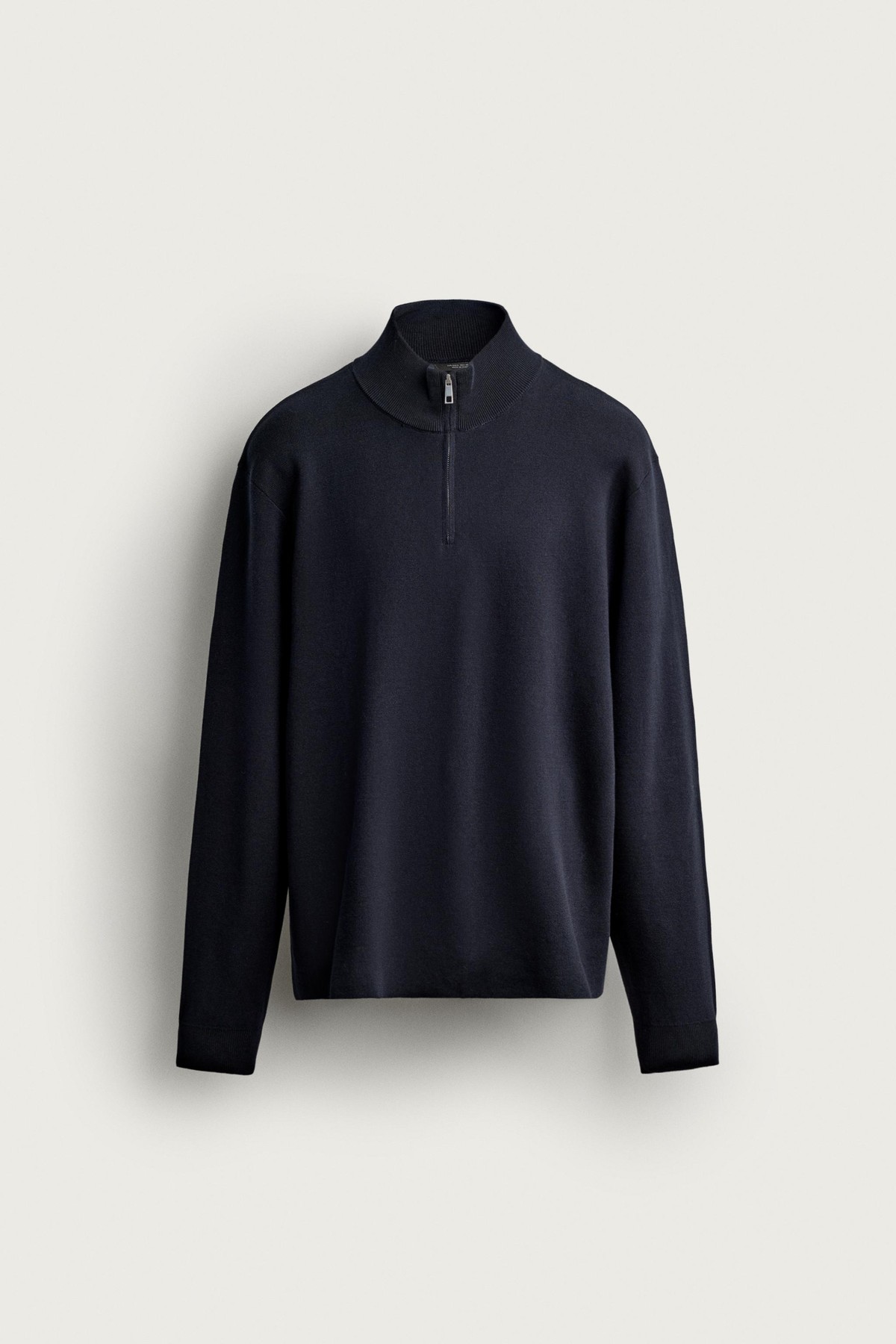자라 레귤러핏 지퍼 하이넥 면 스웨터 6674/347/401 NAVY BLUE