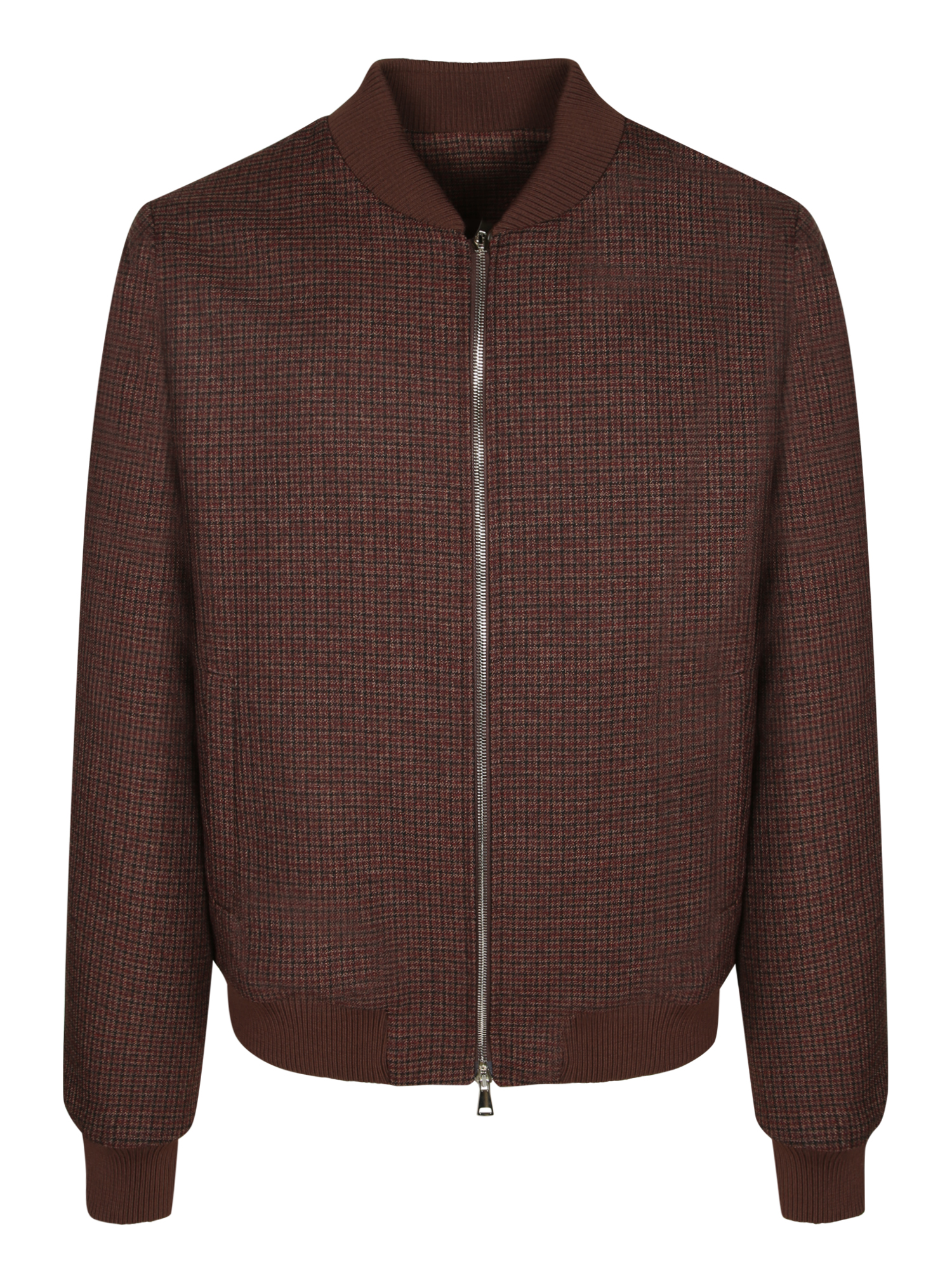 콧투멘 Houndstooth fabric. Rounded collar. Zip closure 자켓 남성 브라운 26FW BRETTBATH440