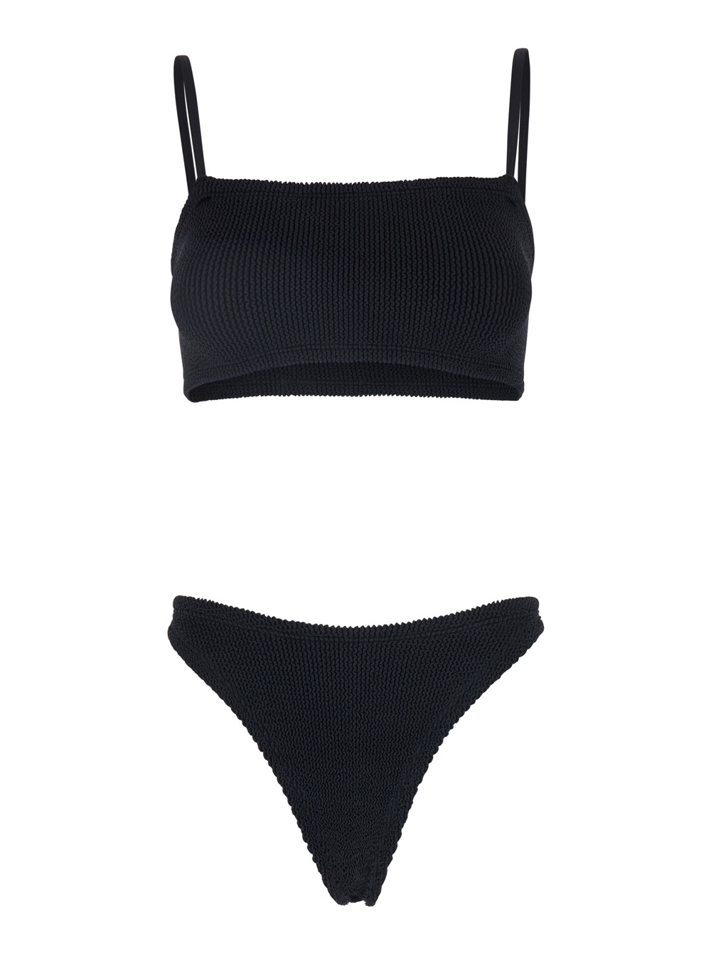 헌자 지 Gigi Bikini Square Neckline Thin Straps Ribbed Fabric swimwear 수영복 여성 블랙 26SS BGIGICRBLACK