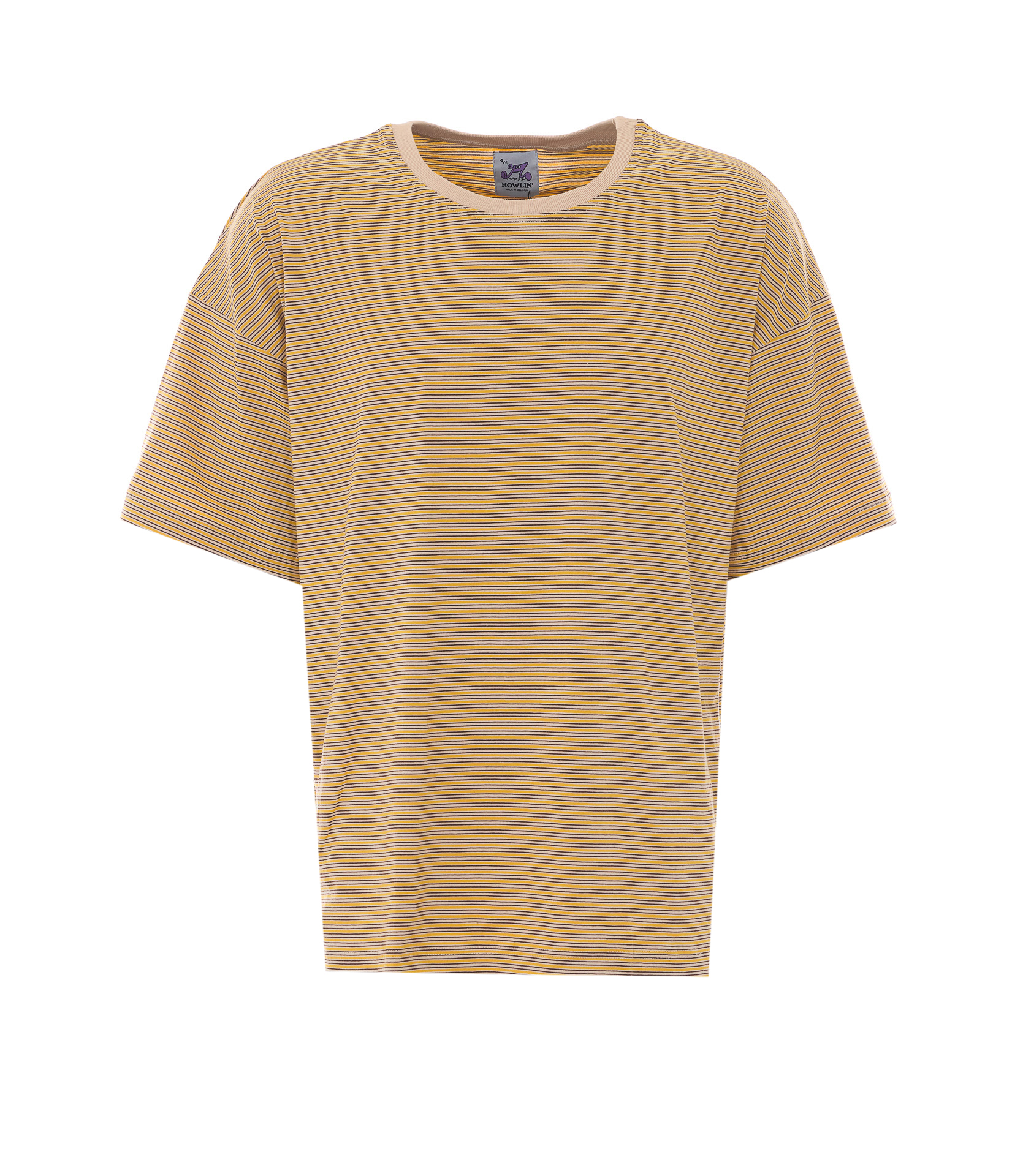 하우린 Biscuit Striped 티셔츠 남성 옐로우 26SS BOXYPARADISEBISCUIT