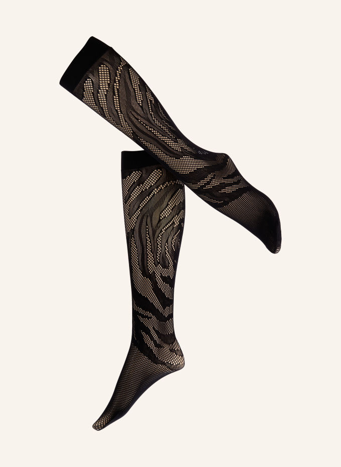 올폴드 Fine knit knee-high socks ROSEBLOOM NET 양말 여성 블랙 100317549913000