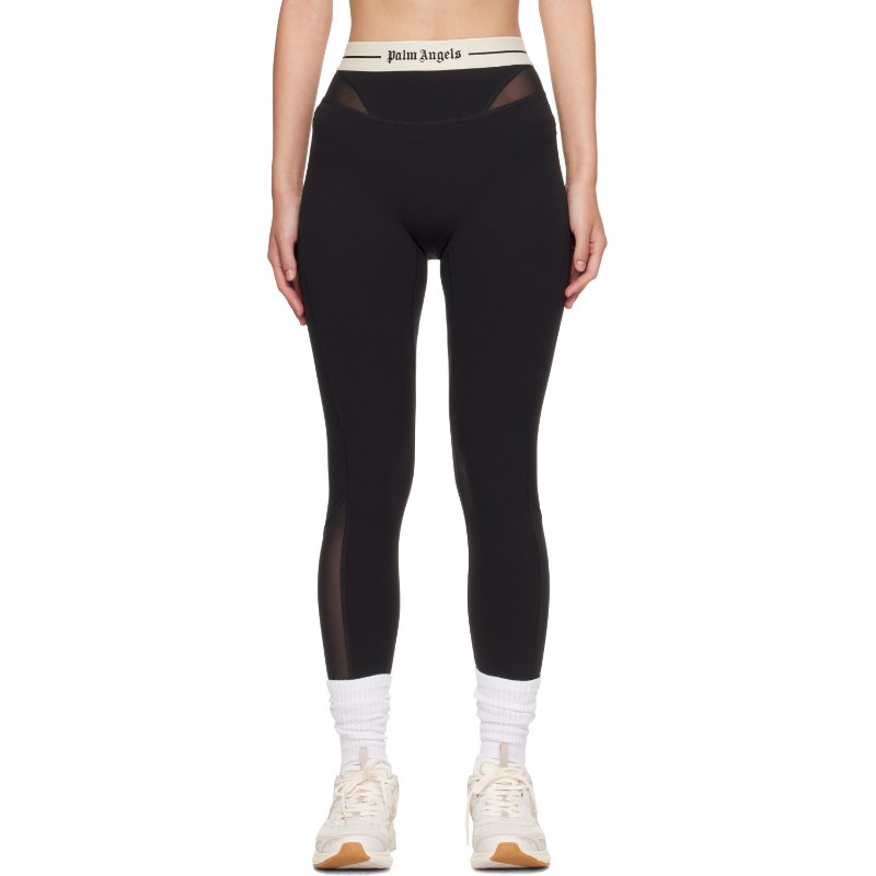 팜엔젤스 블랙 로고 메시 패널 액티브 레깅스 PAWVK03F26FB01 Black - Cream