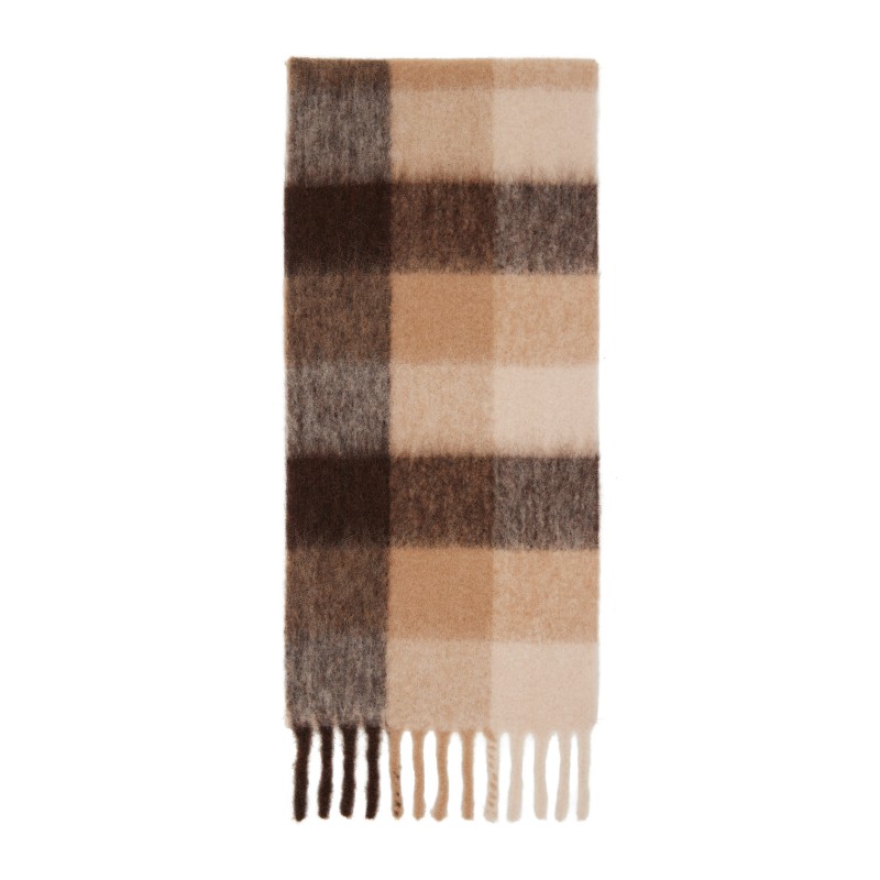 폴스미스 베이지 &amp; 브라운 브러쉬드 체크 스카프 M1A-150T-W210-62 62 Brown