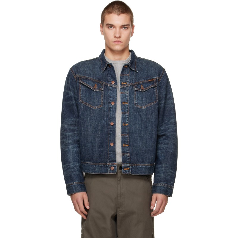 누디진 블루 코니 데님 재킷 Conny Denim Jacket Big Wave Blue