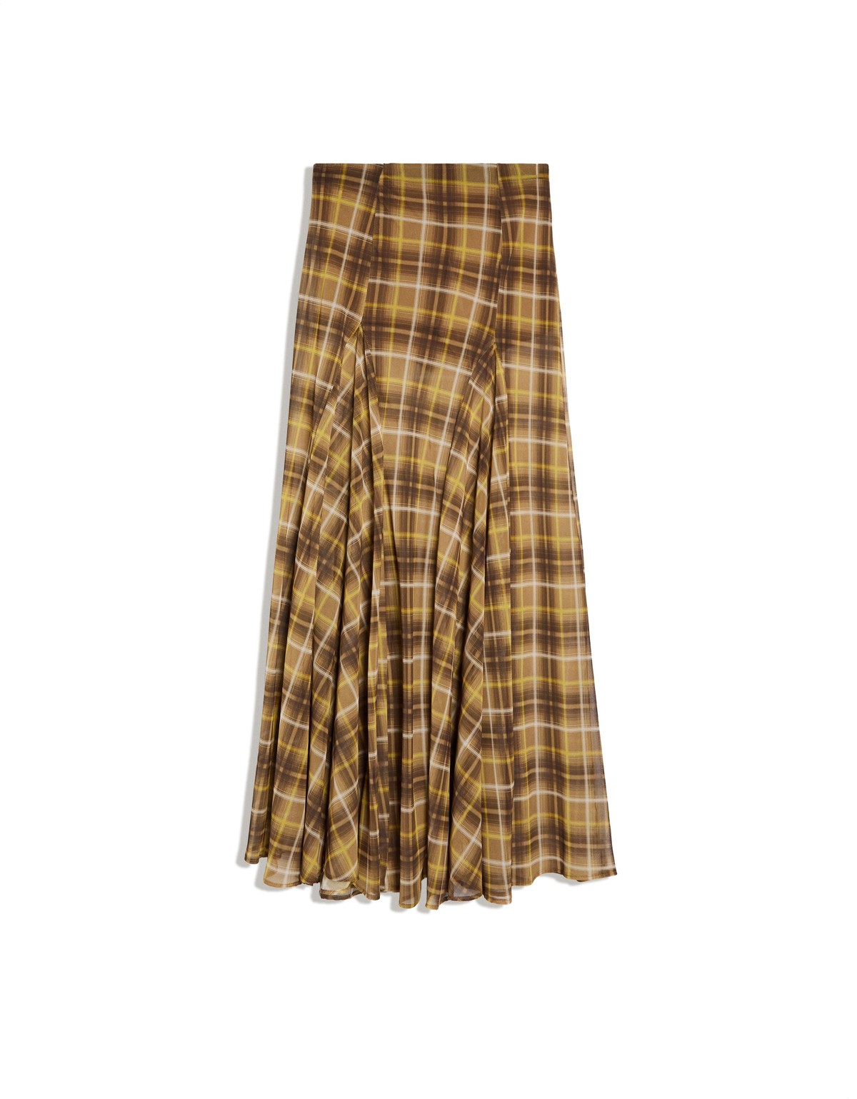 버쉬카 플루이드 체크 롱 스커트 3882/692 CAMEL