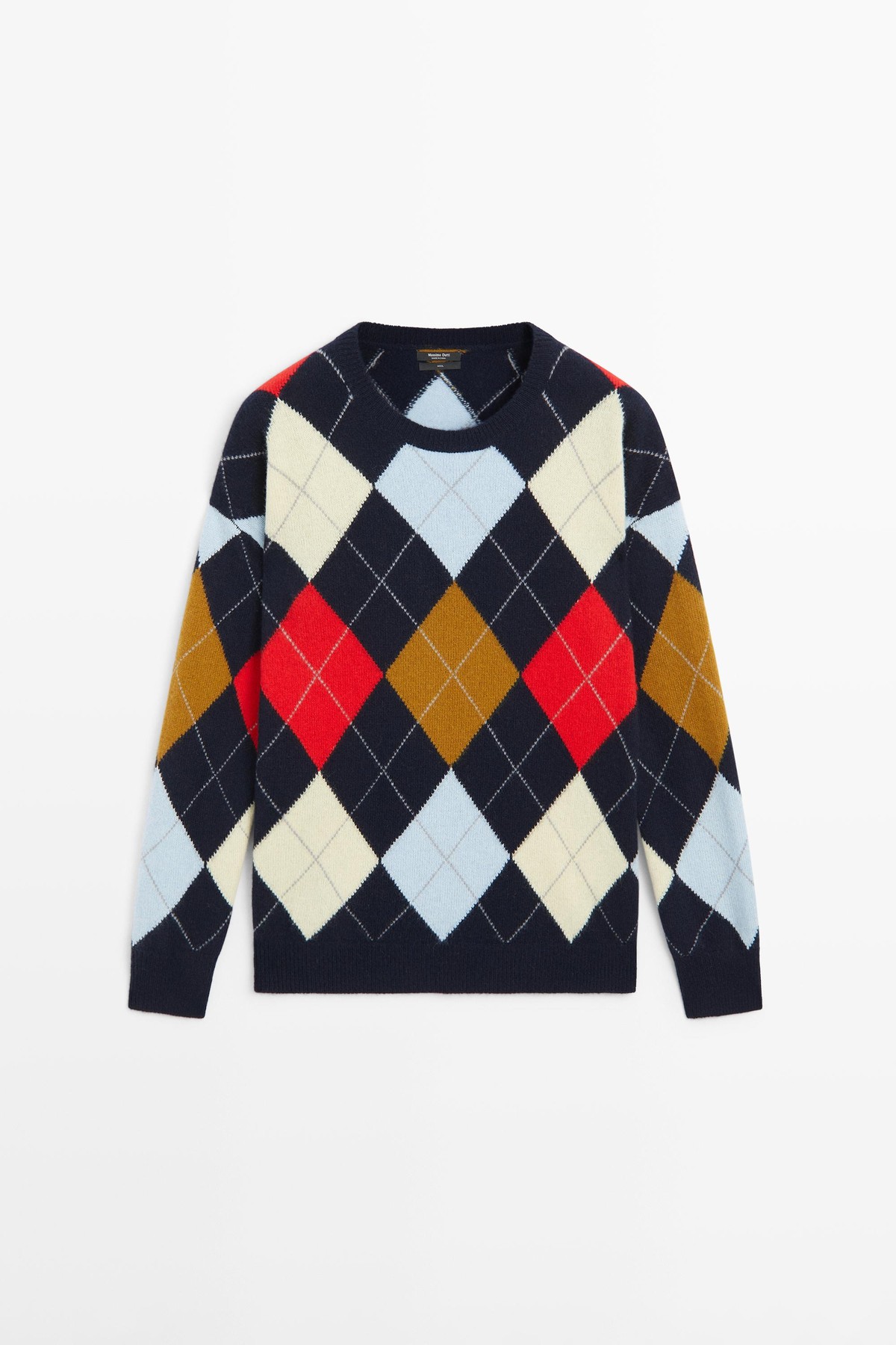 마시모두띠 아가일 인타르시아 울 니트 스웨터 5656/596 NAVY BLUE