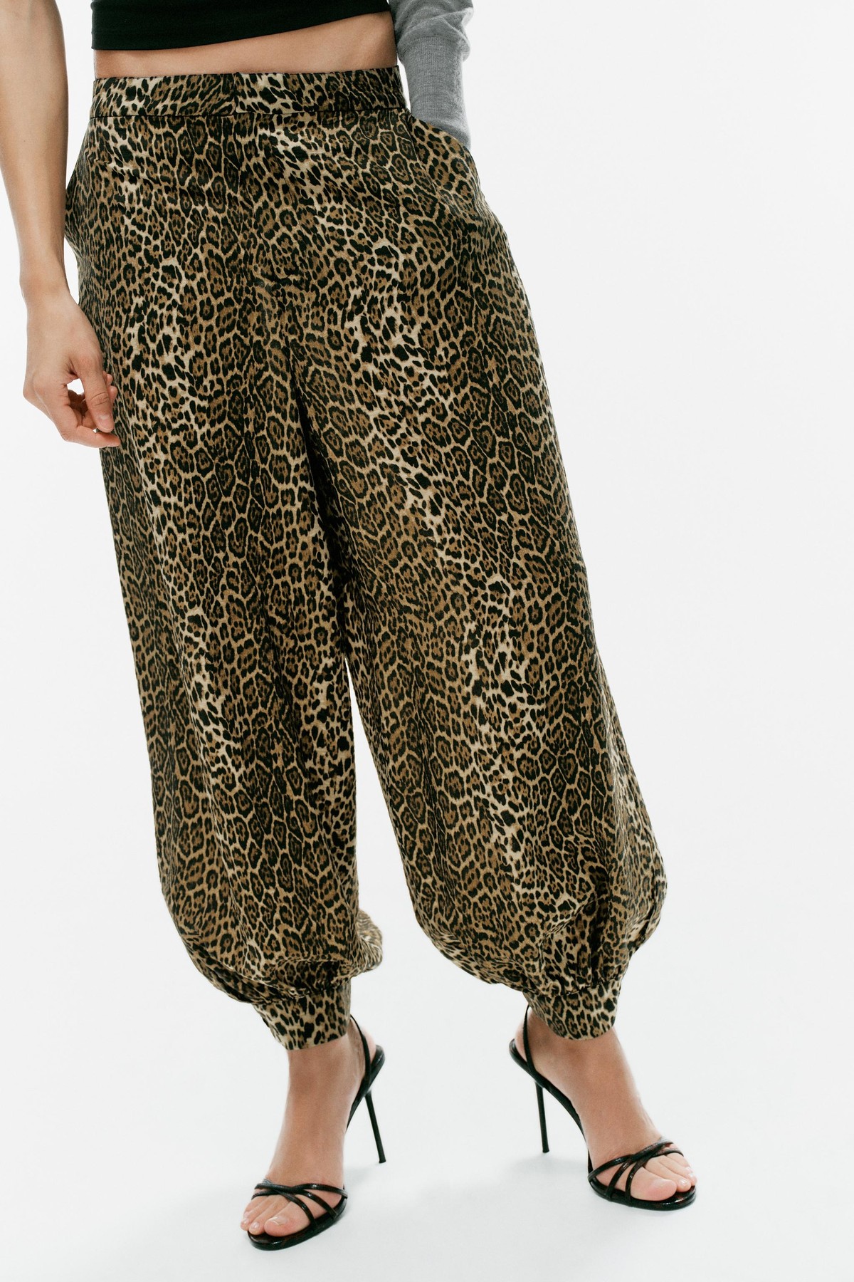 자라 애니멀 프린트 새틴 하렘 팬츠 1255/587/051 LEOPARD