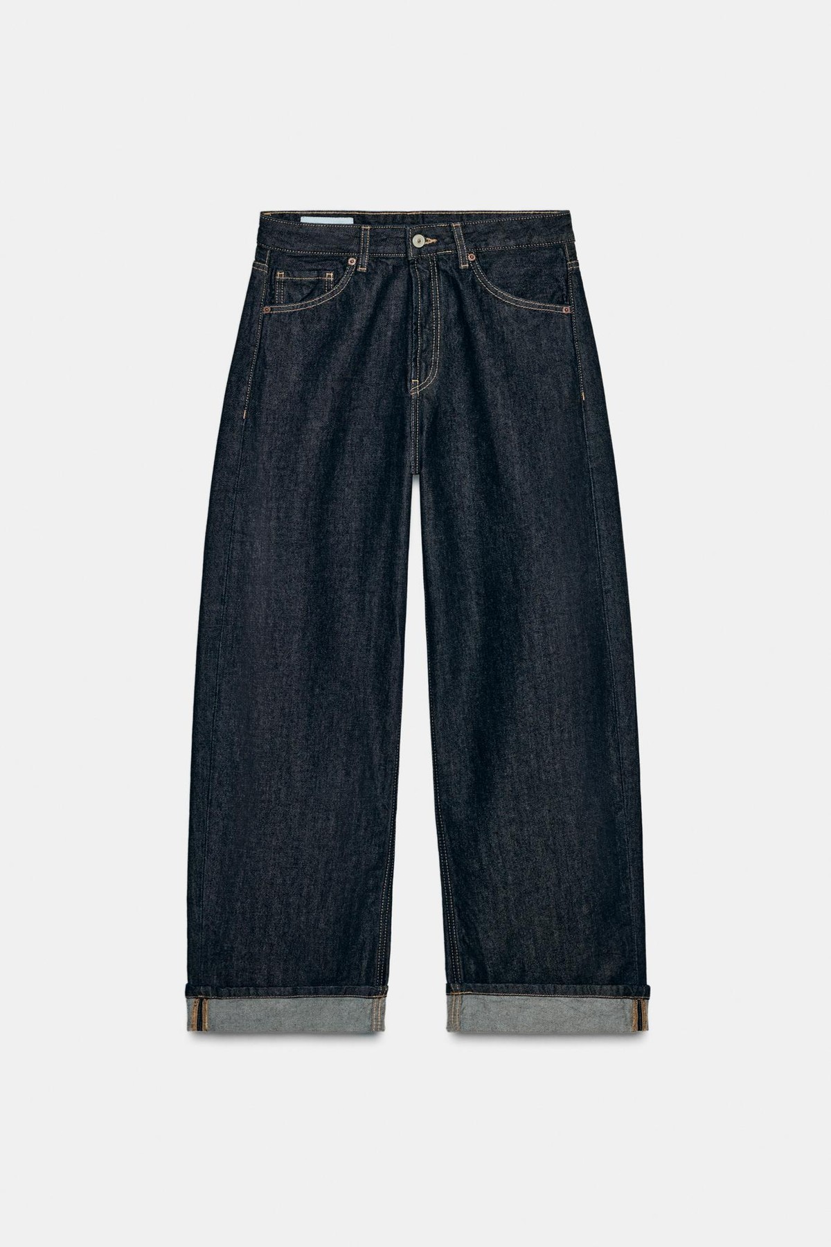 자라 배기핏 미드라이즈 롤업 청바지 0541/235/443 DARK INDIGO