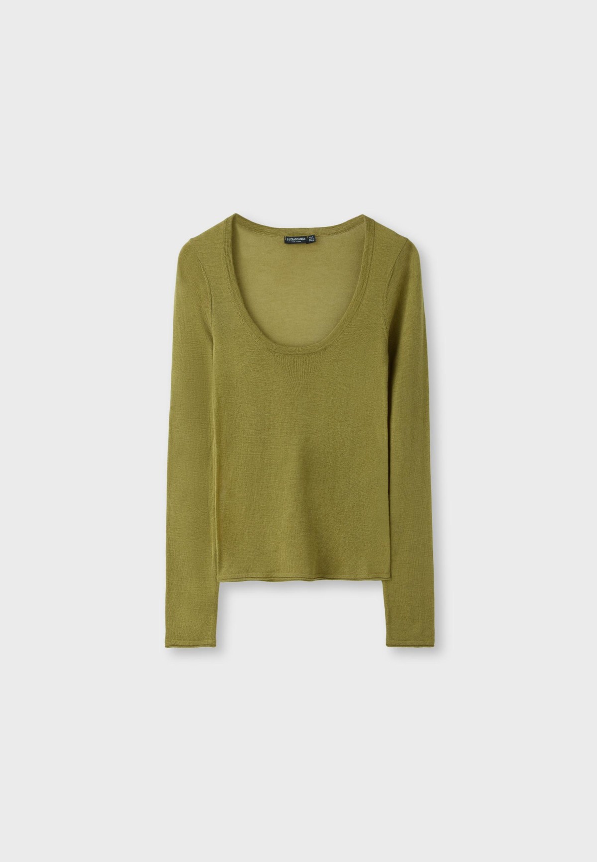 스트라디바리우스 울 실크 혼방 긴팔 니트 스웨터 8508/410/541 OLIVE GREEN
