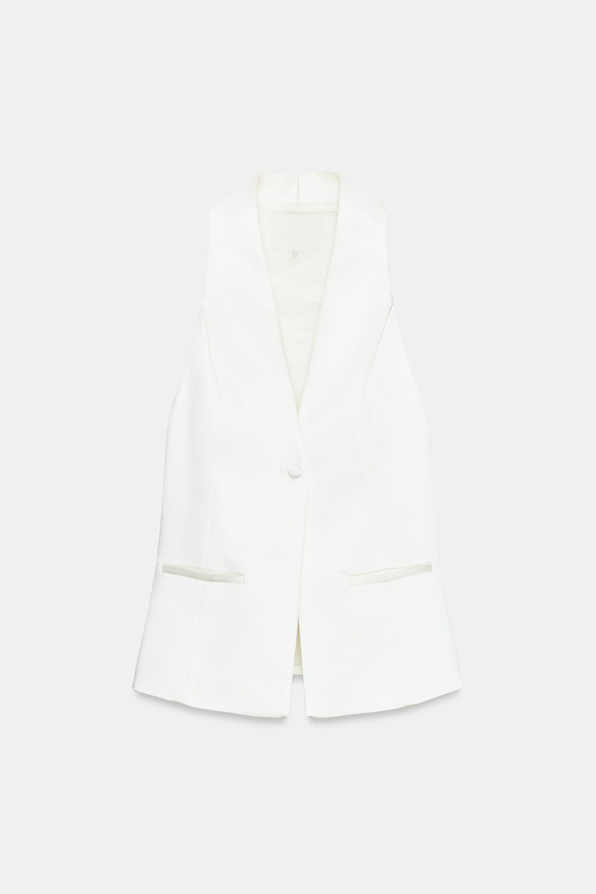 자라 새틴 턱시도 롱 베스트 1255/759/251 OYSTER-WHITE