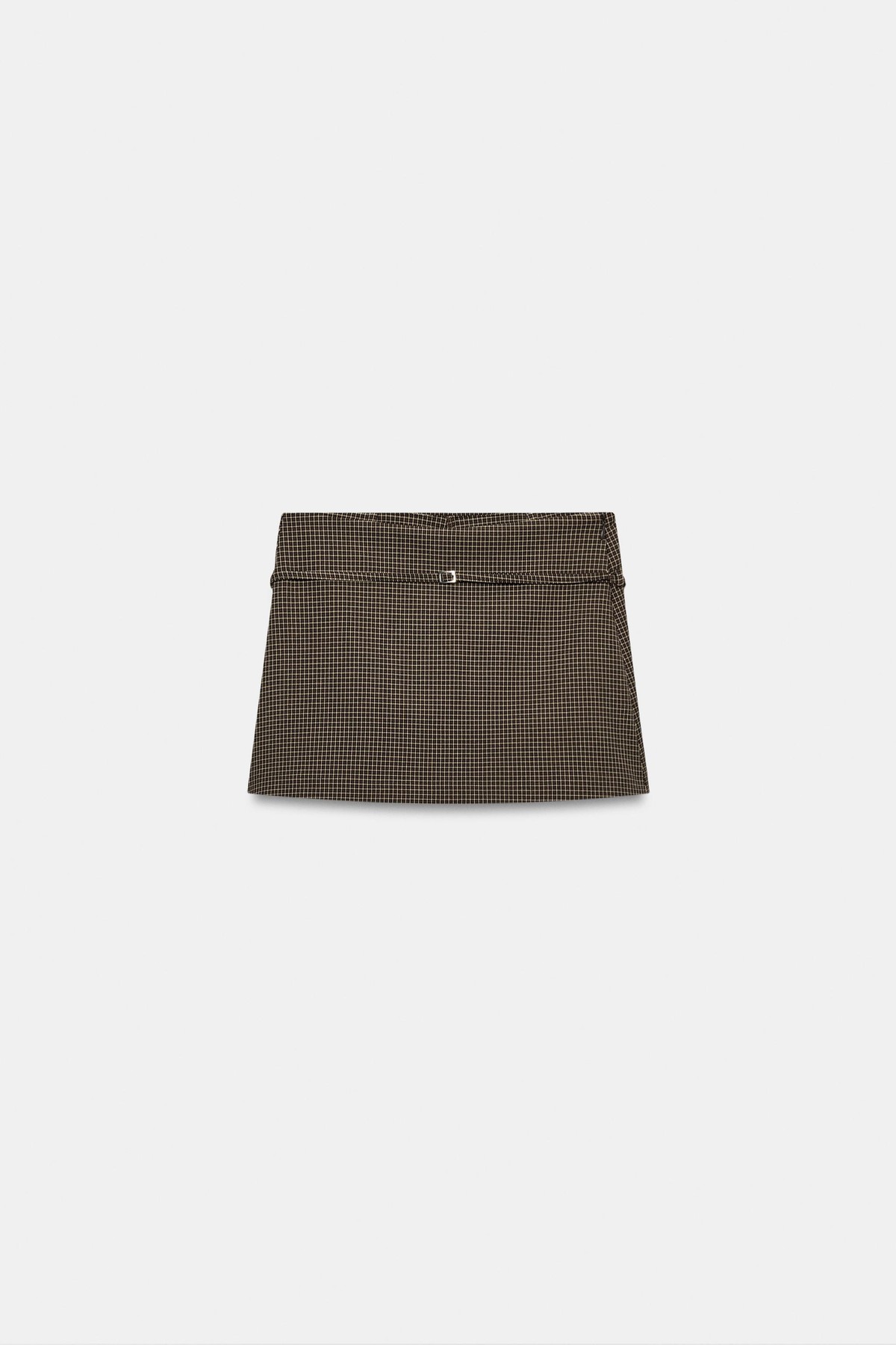 자라 체크 벨트 미니 스커트 팬츠 3067/423/716 DARK BROWN