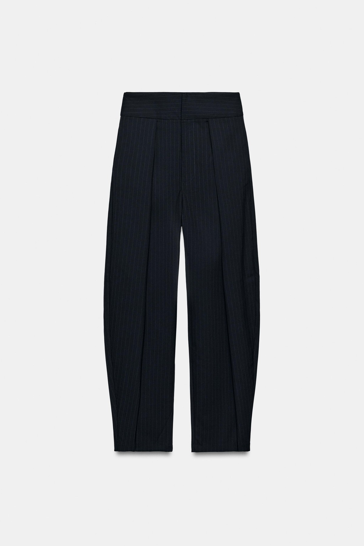 자라 스트라이프 플리츠 벌룬 팬츠 1255/527/401 NAVY BLUE