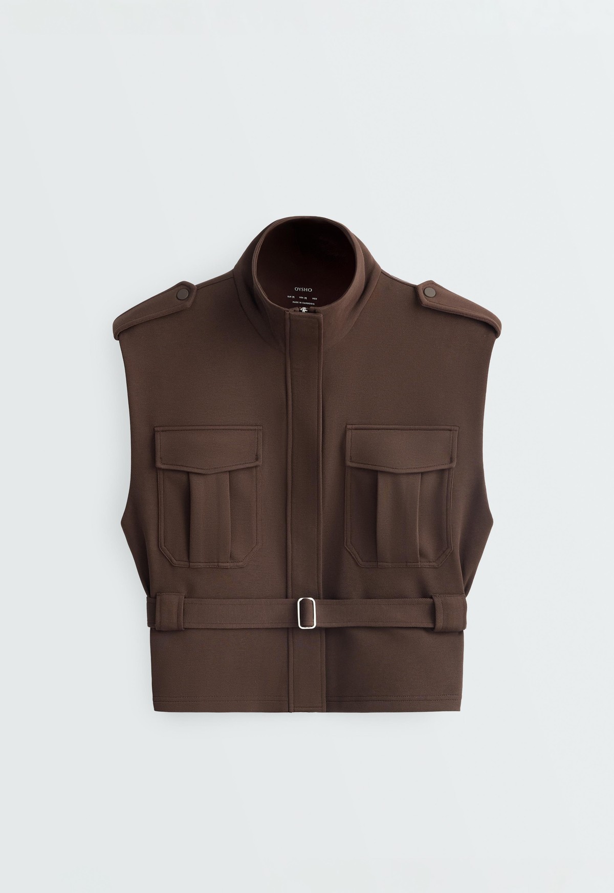 오이쇼 유틸리티 피케 벨트 집업 베스트 5507/990/716 DARK BROWN