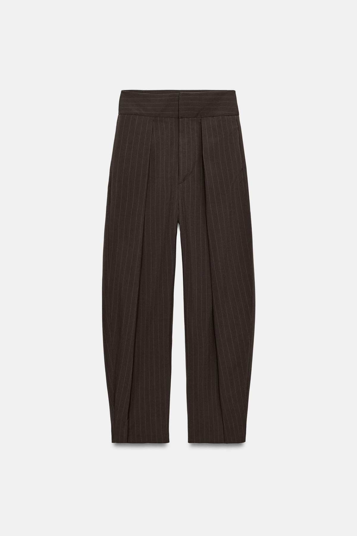 자라 스트라이프 플리츠 벌룬 팬츠 1255/527/178 BROWN STRIPES