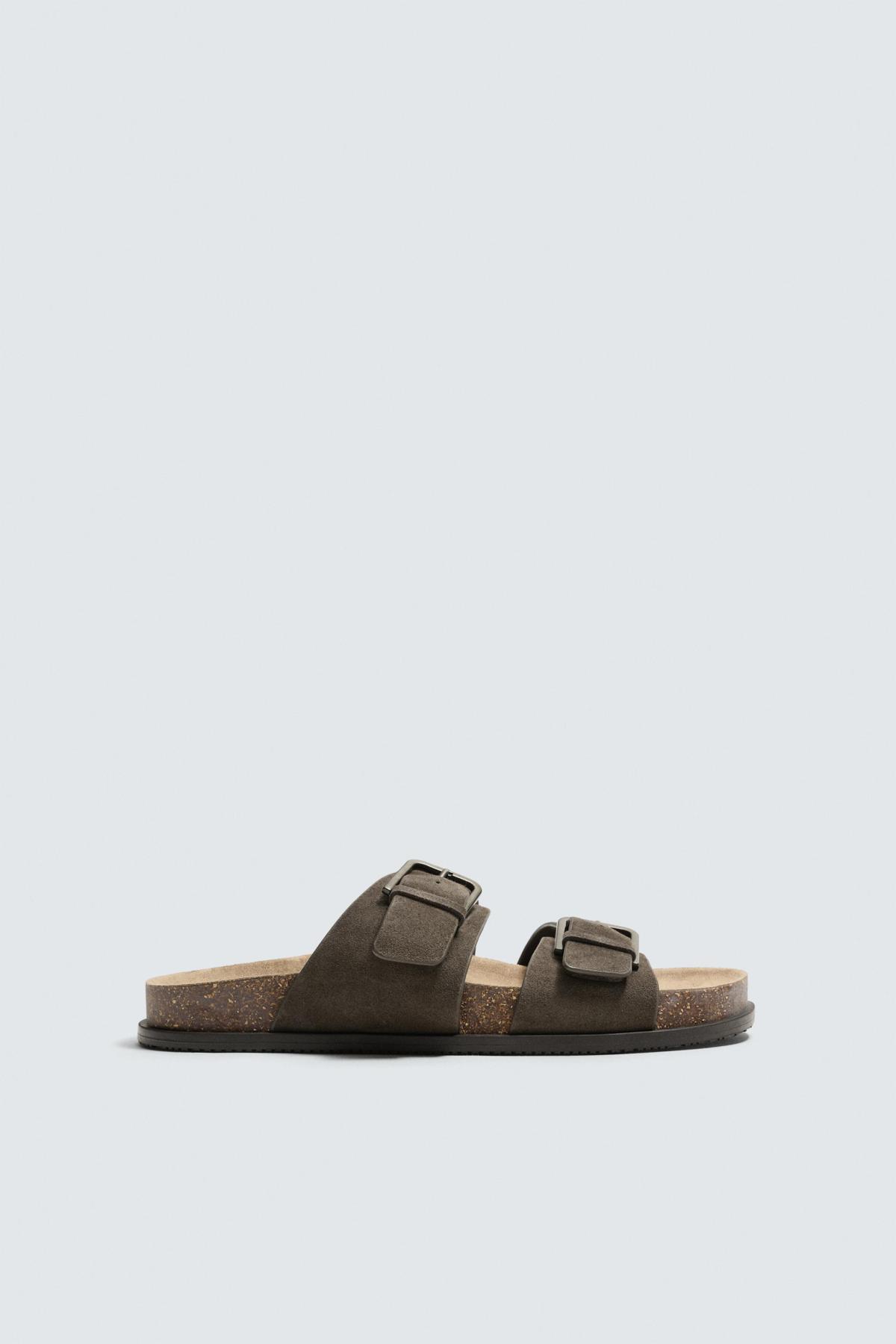 자라 스웨이드 더블 스트랩 버클 샌들 2706/720/832 TAUPE GREY