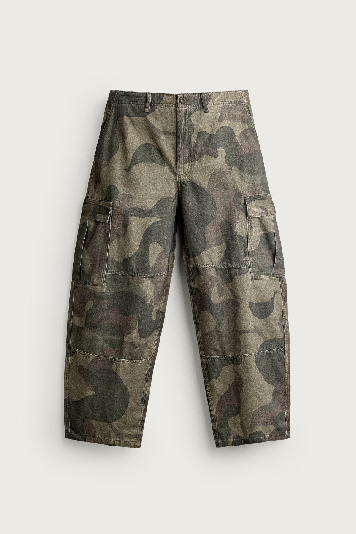 자라 카모 프린트 벌룬핏 카고 팬츠 6688/321/505 KHAKI