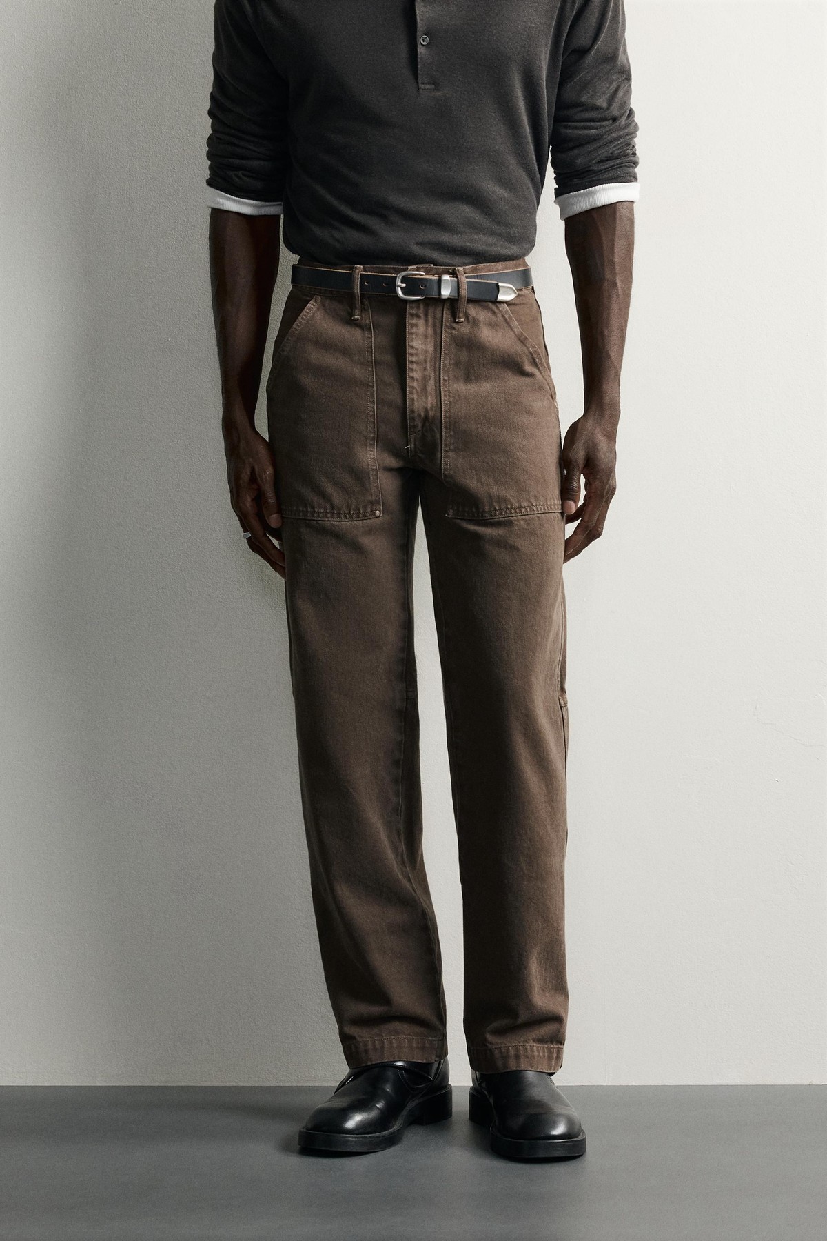 자라 스트레이트핏 워싱 데님 팬츠 6265/402/700 BROWN