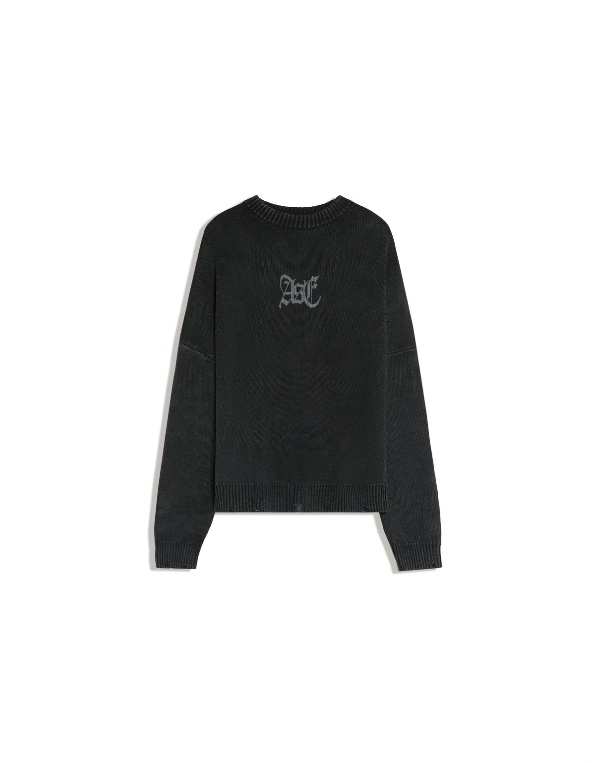 버쉬카 워시드 그래픽 크루넥 니트 스웨터 3231/663 DARK GREY