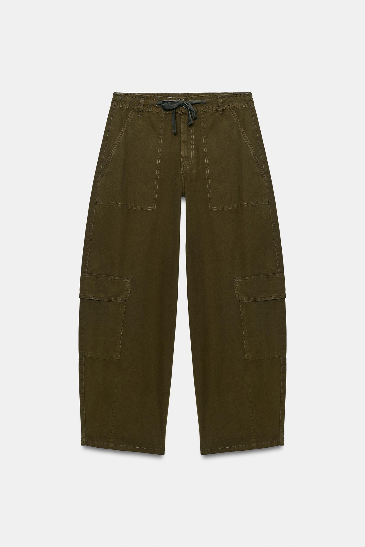 자라 오버사이즈 카고 와이드 팬츠 6929/615/507 DARK KHAKI