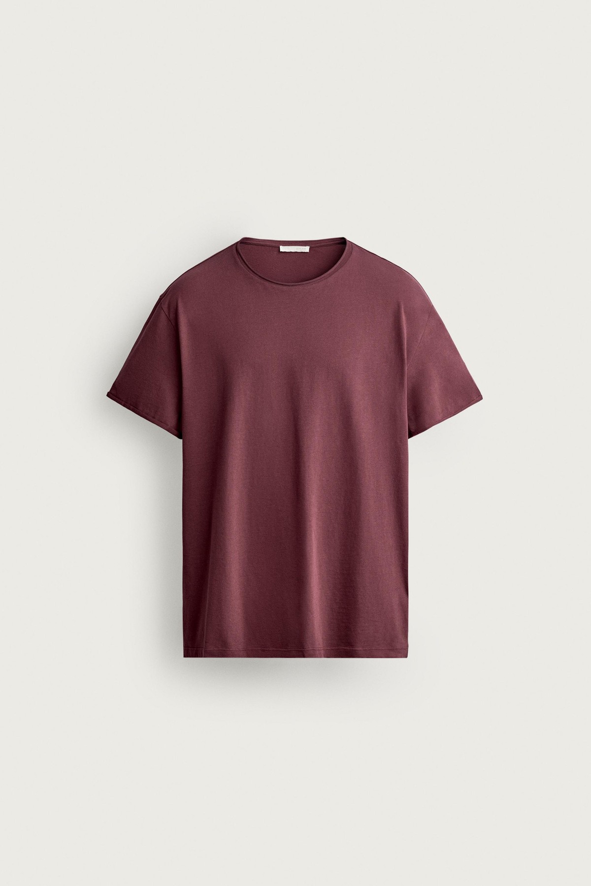 자라 레귤러핏 라운드넥 반팔 티셔츠 5644/143/681 BURGUNDY