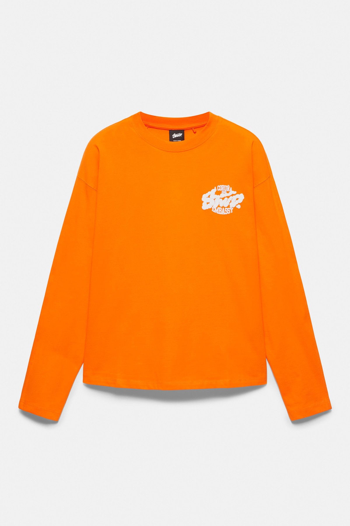 풀앤베어 프린트 라운드넥 긴팔 티셔츠 7232/593 ORANGE