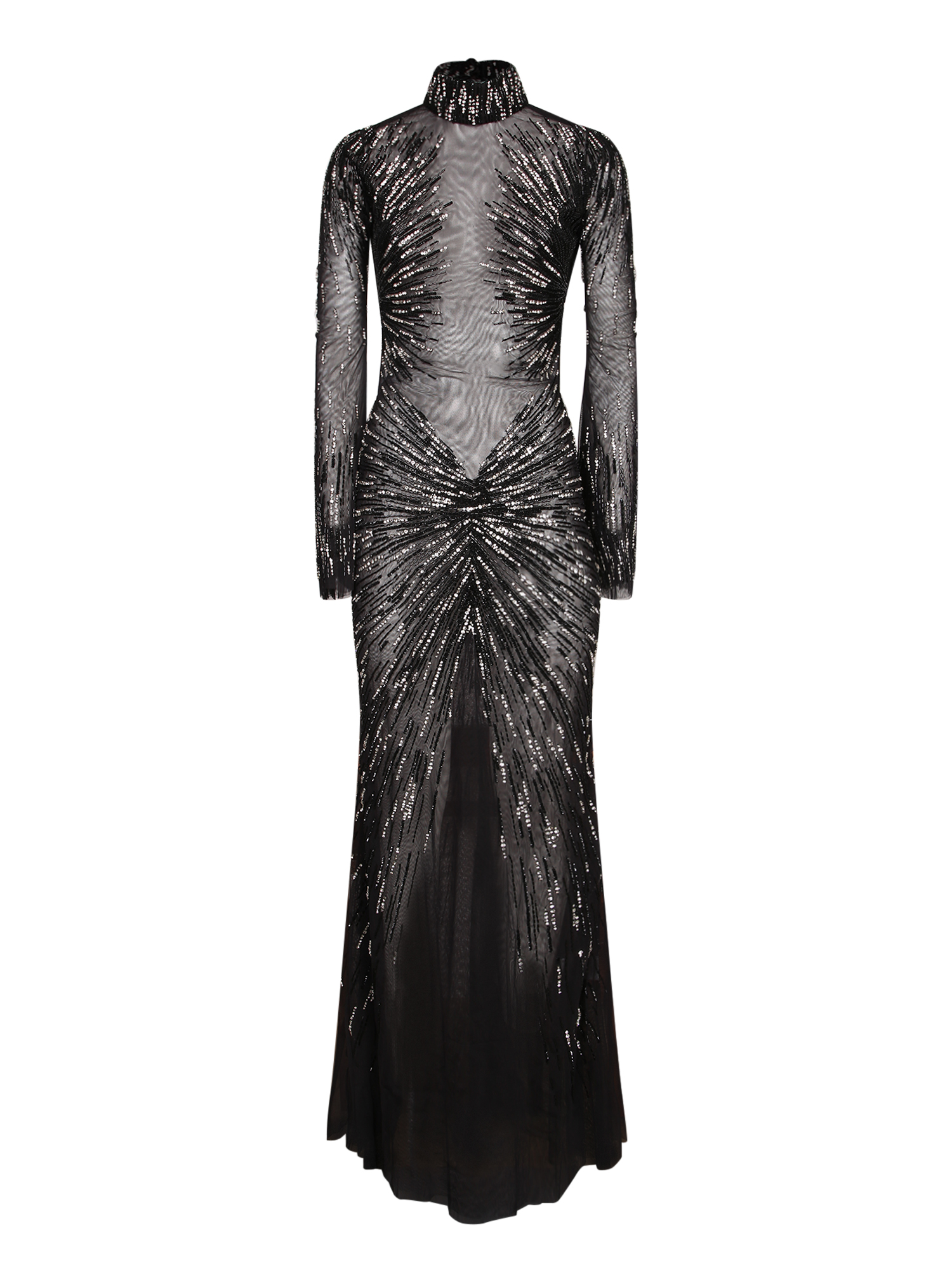 아멘 Transparent fabric. Long sleeves. Intricate shimmering embroidery 원피스 여성 블랙 26FW 26526009