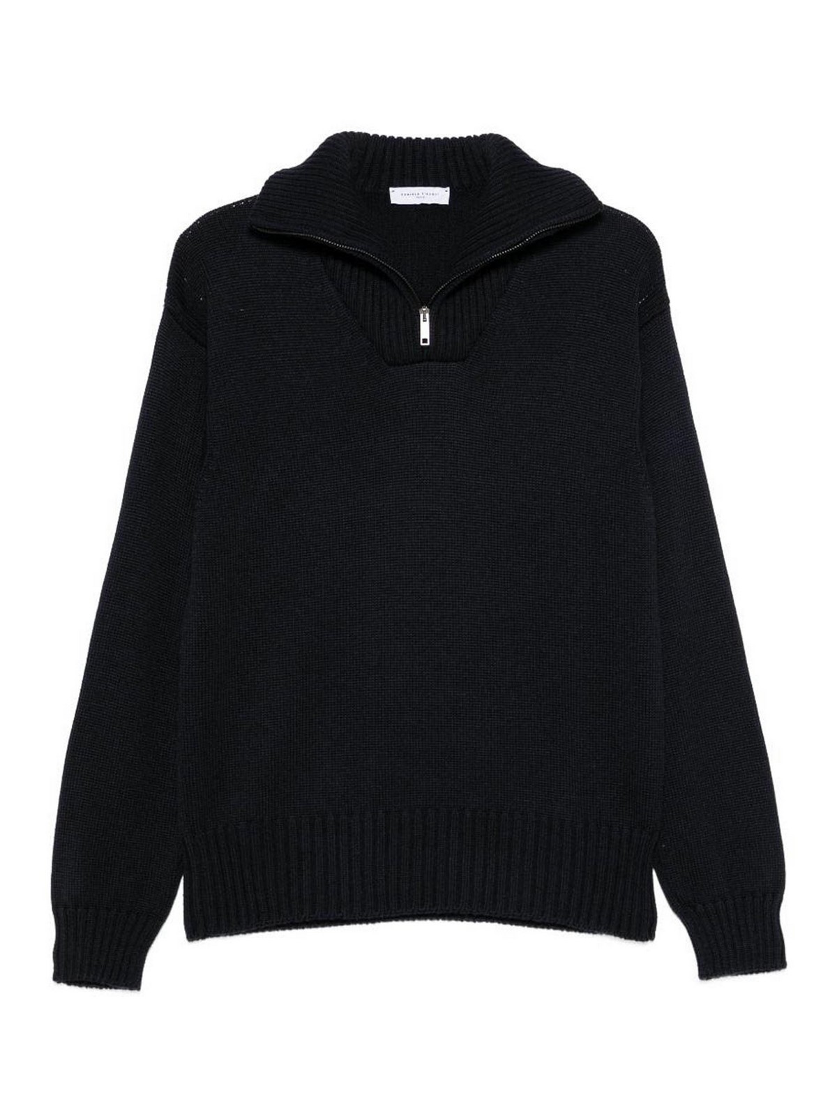 다니레 피소리 Blend Turtleneck Zip knitted 터틀넥 남성 블루 26FW DF00640023