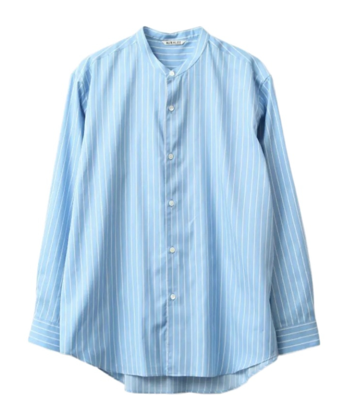 오라리 긴팔 셔츠 남성 블루 26SS A26SS02CSSAXBLUESTRIPE