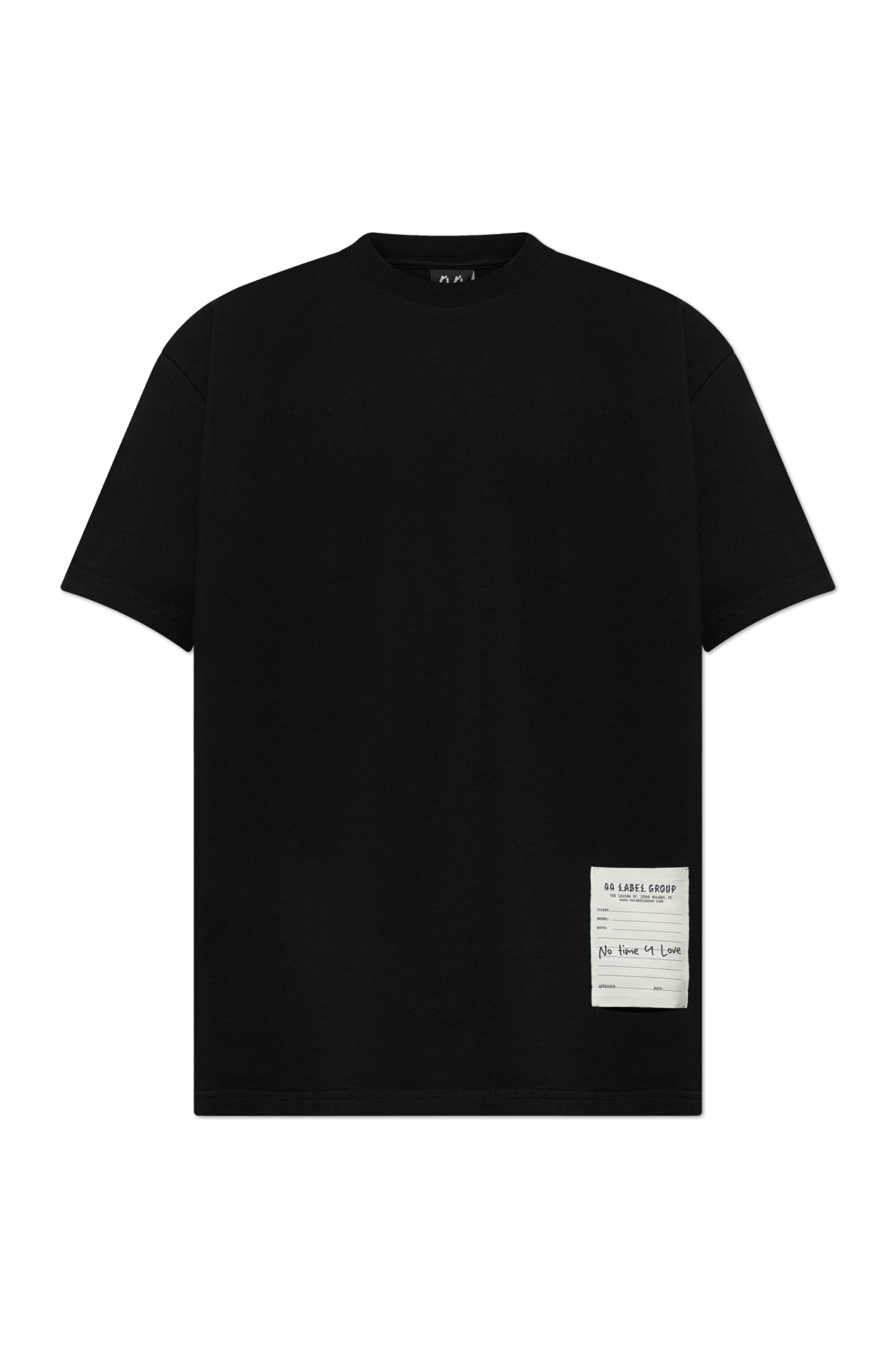 44 라벨 그룹 Neck Logo on Front Back 코튼 크루넥 티셔츠 남성 블랙 26SS B0030556FA706P748