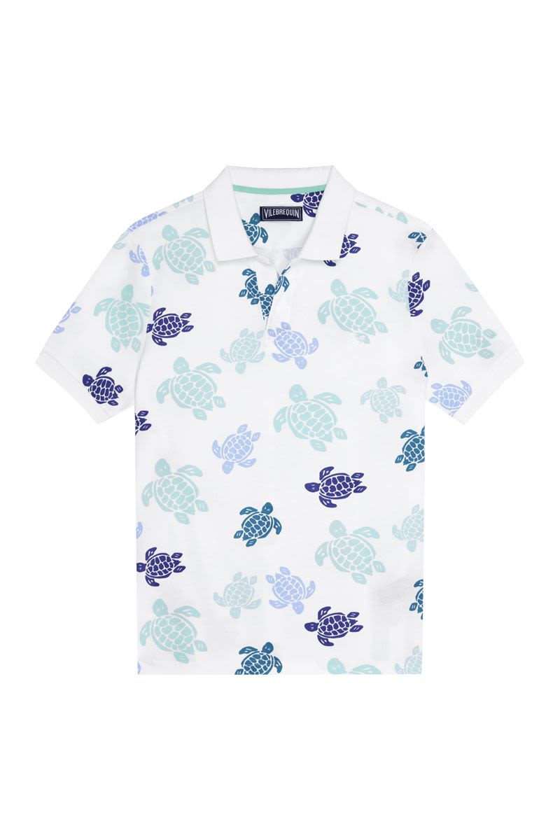 빌보켓 Organic polo turtle print Outdoor 코튼 스포츠 상의 남성 화이트 26SS PLTEN236010