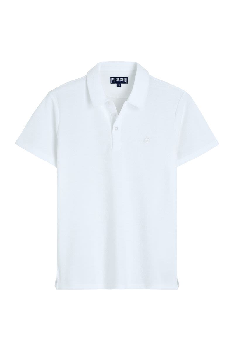 빌보켓 Organic polo embroidered turtle Outdoor 코튼 스포츠 상의 남성 화이트 PHEAQ100010