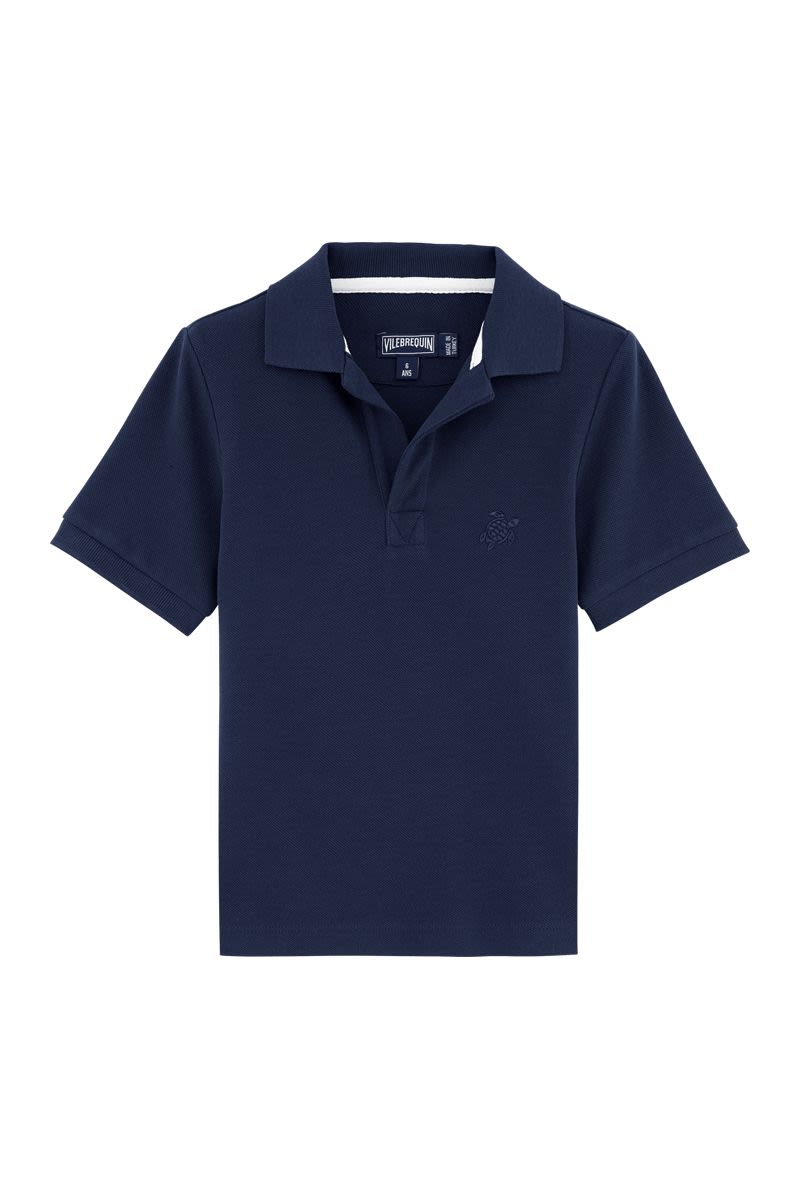 빌보켓 Organic polo logo Outdoor 코튼 스포츠 상의 남성 블루 POOH2N00390