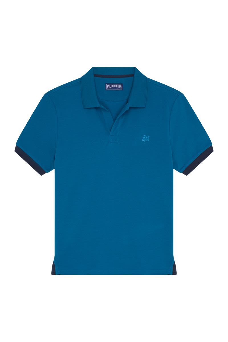 빌보켓 Organic polo contrast trims embroidered logo Outdoor 코튼 스포츠 상의 남성 블루 26SS PLTAN100611