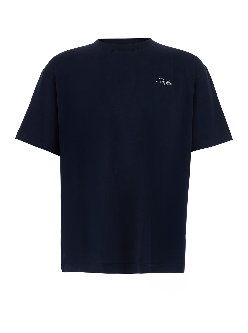 드롤 드 무슈 neck logo lettering embroidery on front 코튼 크루넥 티셔츠 남성 블루 26FW LTS324CO311NY