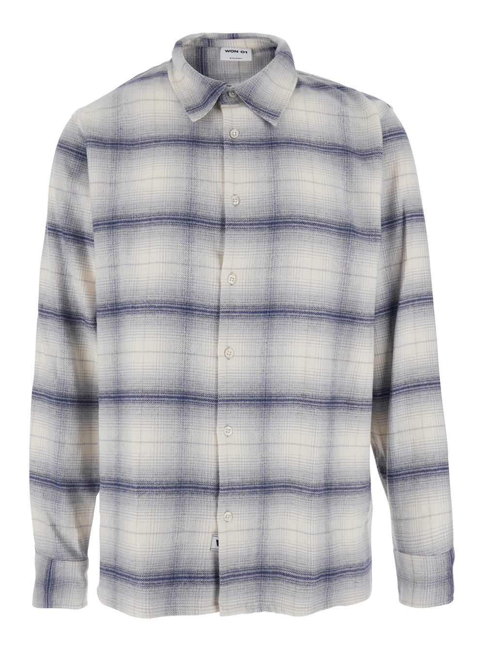 온 훈드에드 Classic Collar All-Over Check Motif 코튼 긴팔 셔츠 남성 그레이 25FW 394614301GRAYVIOLETCOMB