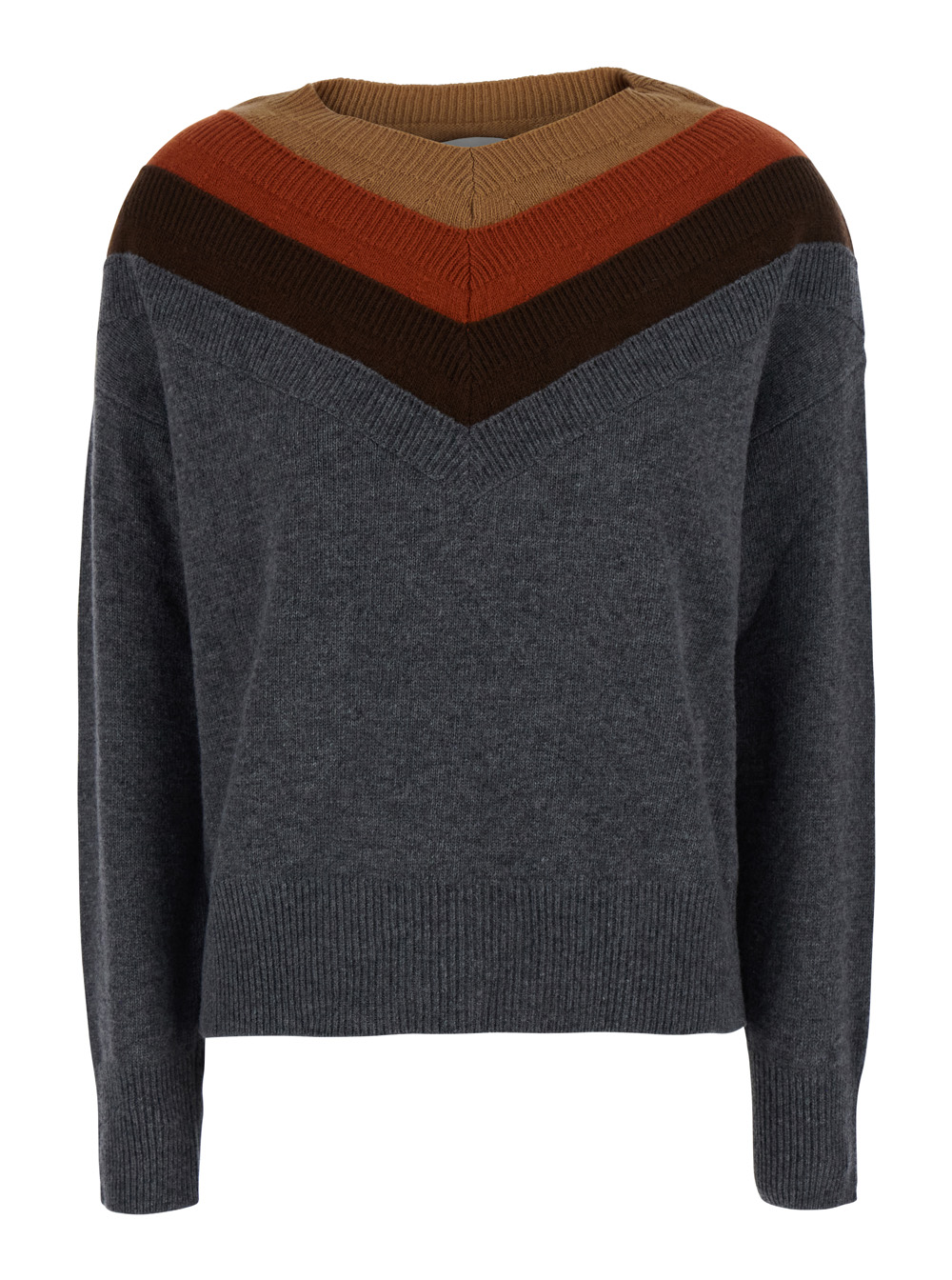 주크아 Triple Neck Trims 골지 니트 여성 그레이 26FW J4451067131047