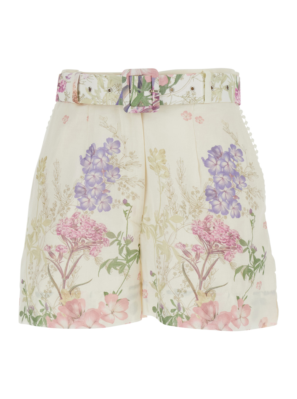 차로루이즈 Pansy multicolored Shorts waistband all-over floral 프린트 코튼 숏팬츠 여성 멀티 26SS 266500CREAMBOTANIC