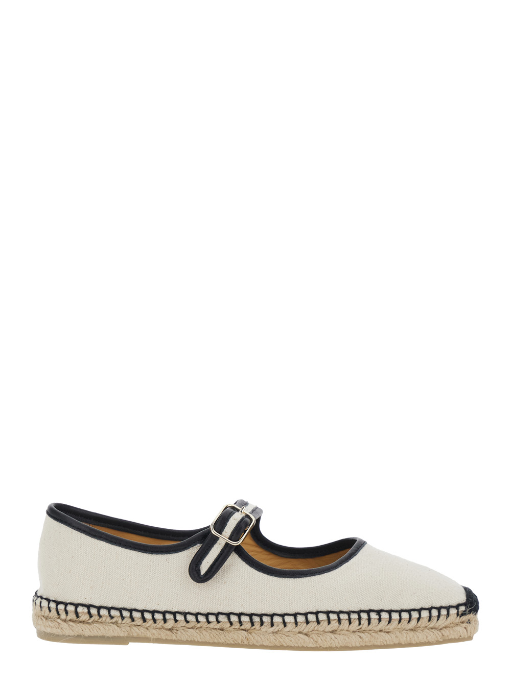 캇타넬 Padua Ballet Strap Closure Square Toe Fabric 발레리나/플랫 여성 화이트 26SS 026116292202