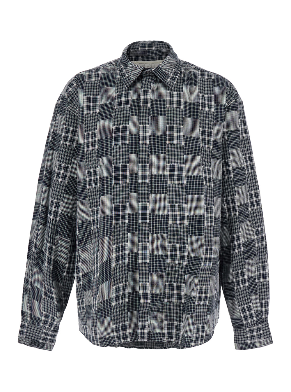 이알엘 UNISEX PLAID LONG SLEEVED WOVEN sleeves color 코튼 긴팔 셔츠 남성 그레이 26FW ERL13B003BLACK