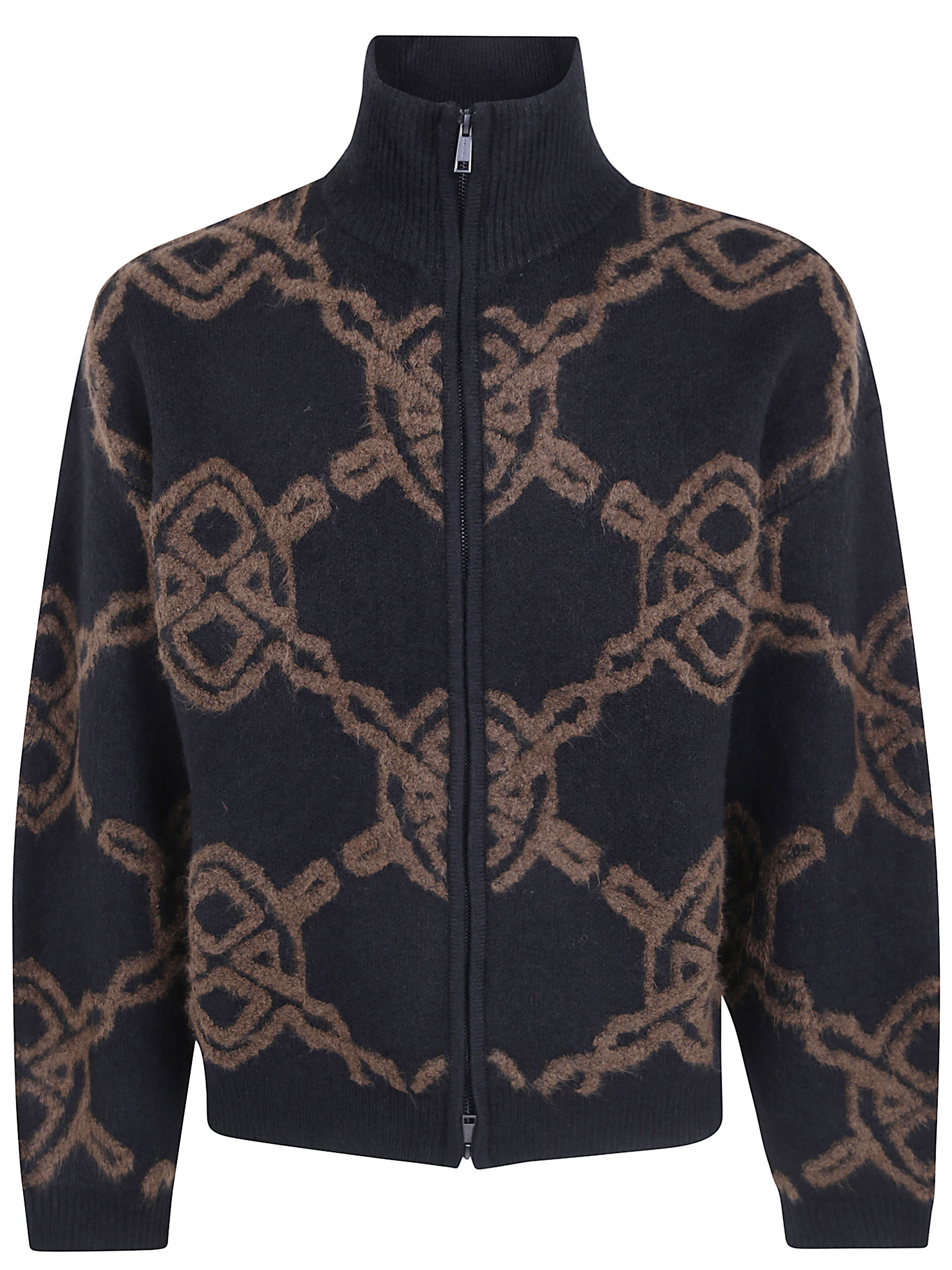 다이리 페이퍼 SHIELD KNIT ZIP UP knitted 니트 남성 멀티 26FW 2610143BLACK