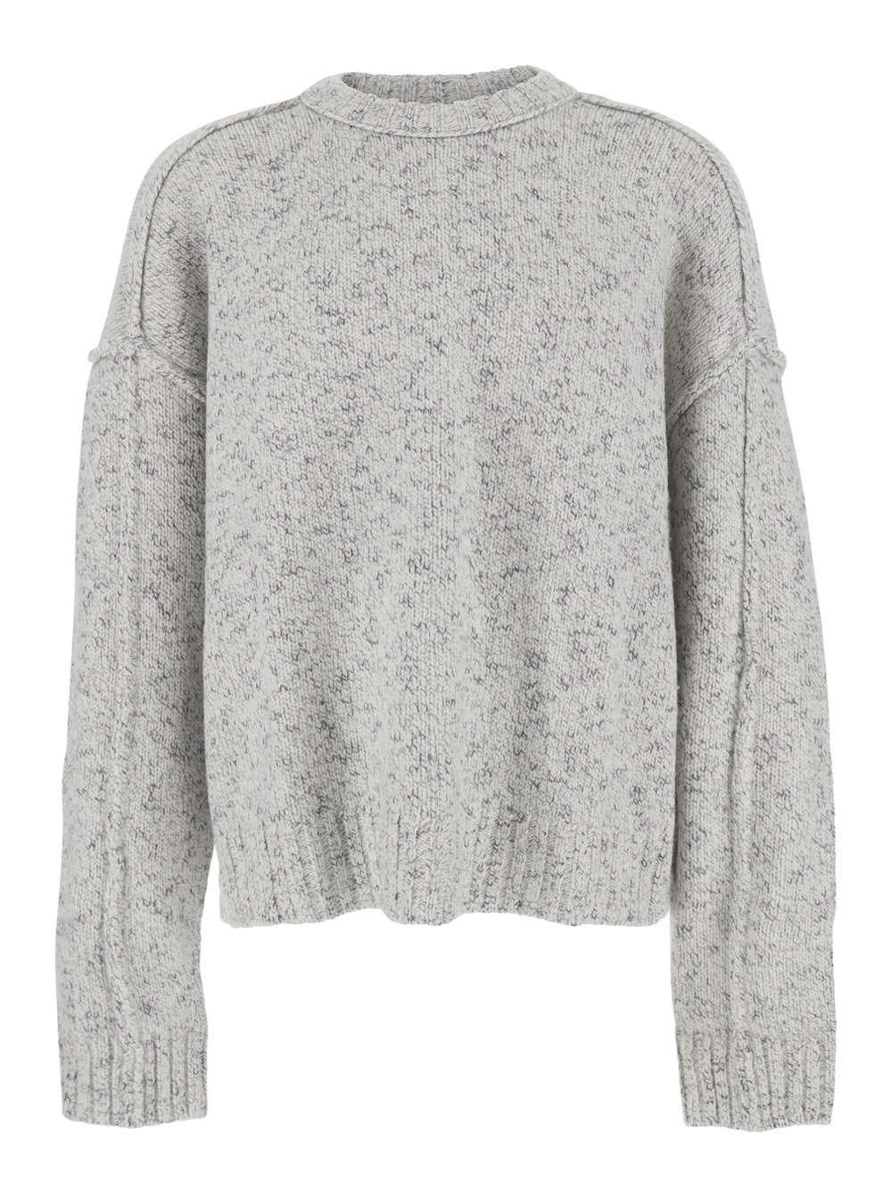 온 훈드에드 Dropped Shoulders Blend knitted 크루넥 니트 남성 그레이 25FW 387711105WHITECOMB
