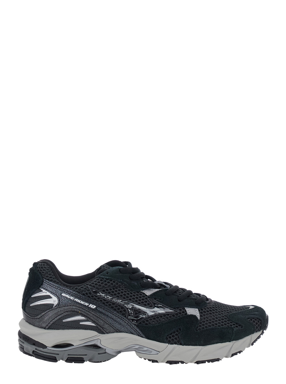 미즈노 WAVE RIDER 10 cushioning sole Tech Fabric unisex 스포츠 스니커즈 남성 블랙 26FW D1GA261106