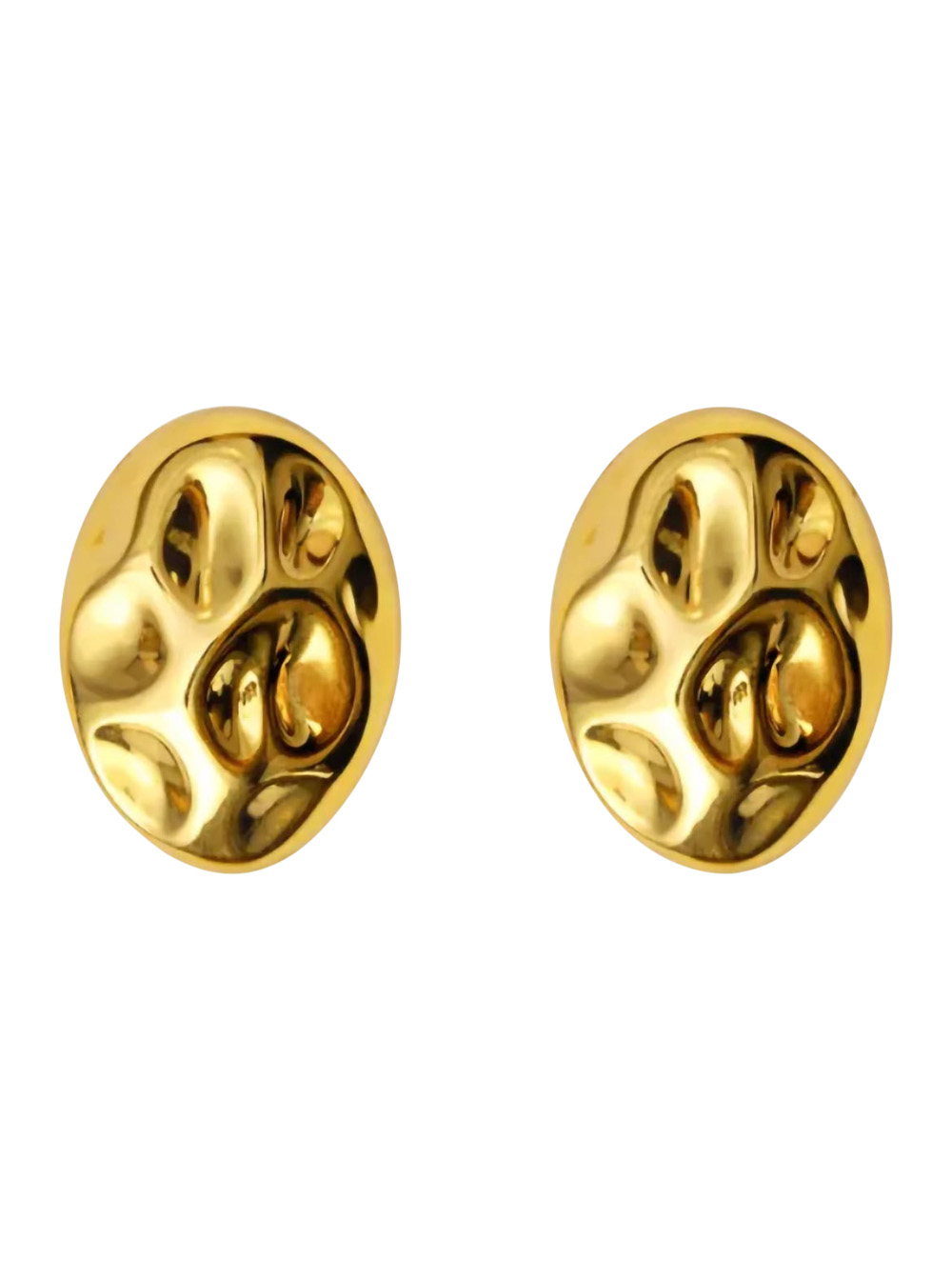 페데리카 토시 Rock -Colored Oval Design Back Closure Metal 귀걸이 여성 골드 26SS FT26EA21GOLD18K
