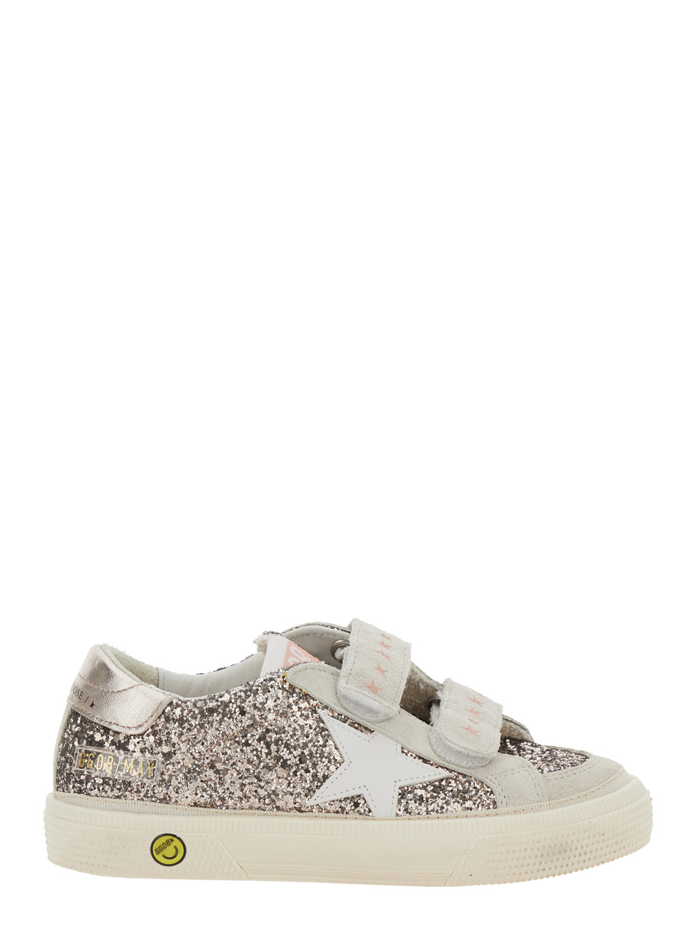 골든구스 May School Glittered Low Top Star Patch on Side Blend 스니커즈 여아 실버 25FW GTF00598F00743382982