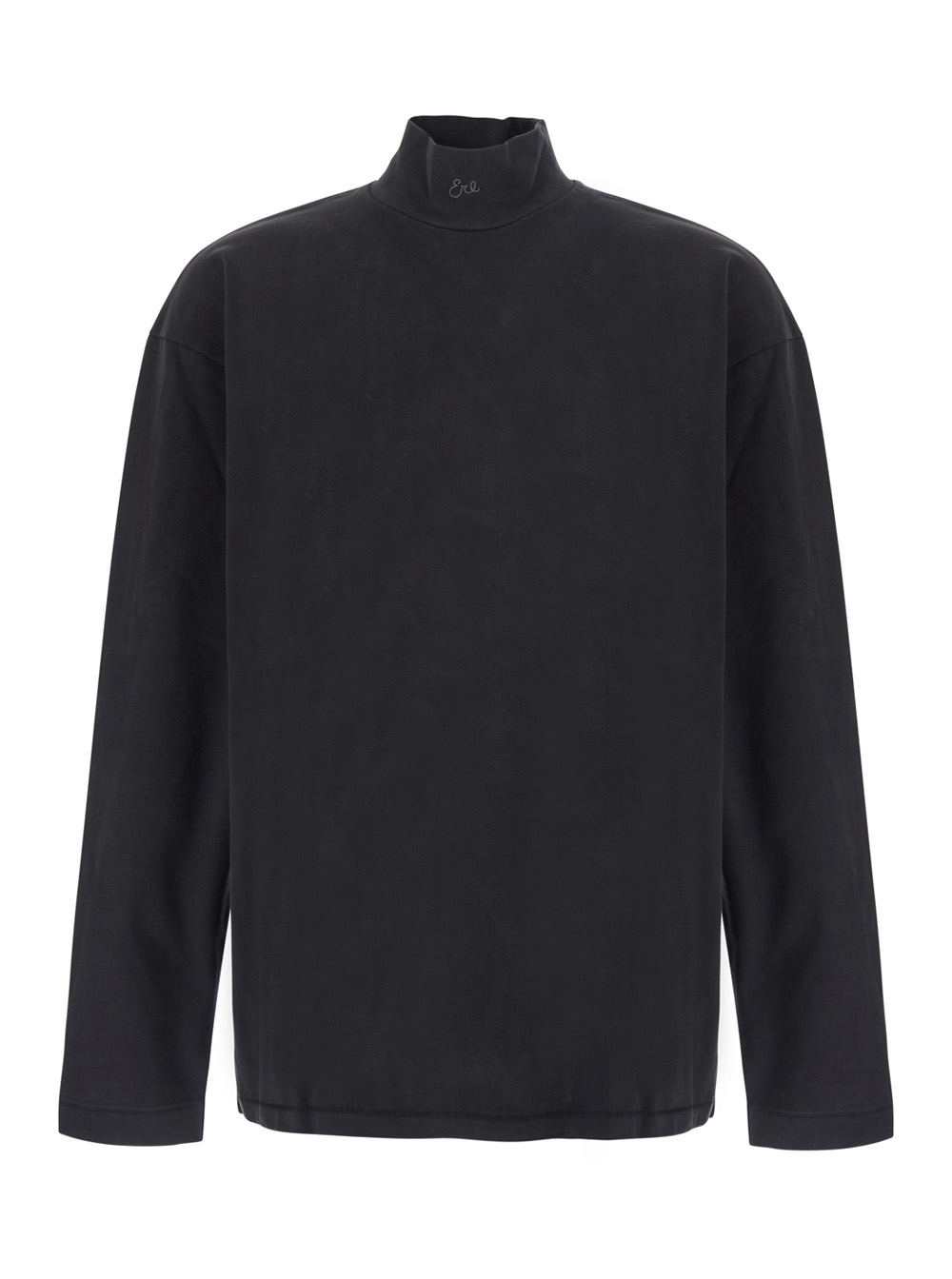 이알엘 UNISEX MOCK NECK SCRIPT TEE KNIT high collar sleeves 긴팔 코튼 티셔츠 남성 블랙 26FW ERL13T010BLACK