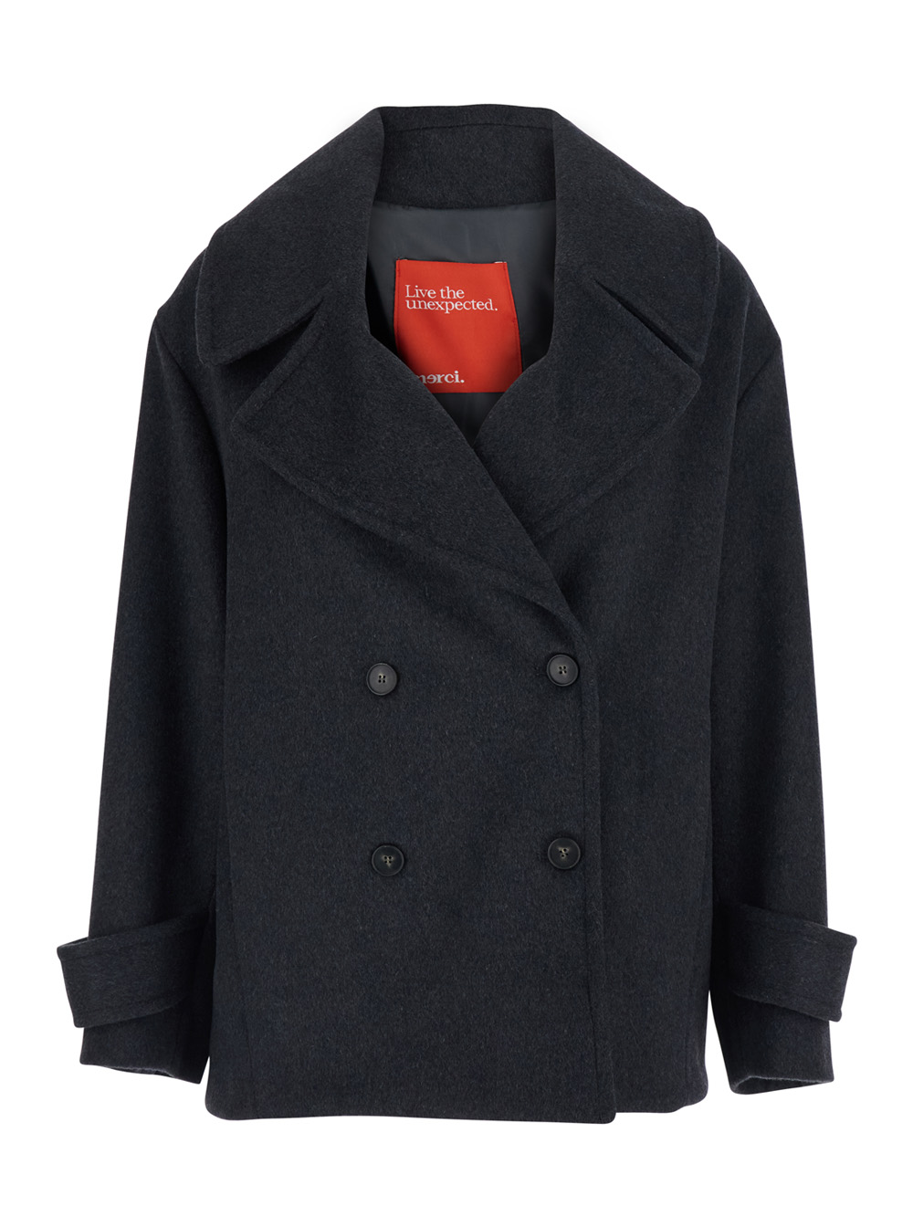 멜치 lapel collar pockets fabric 코트 여성 그레이 26FW H221UANTRACITE