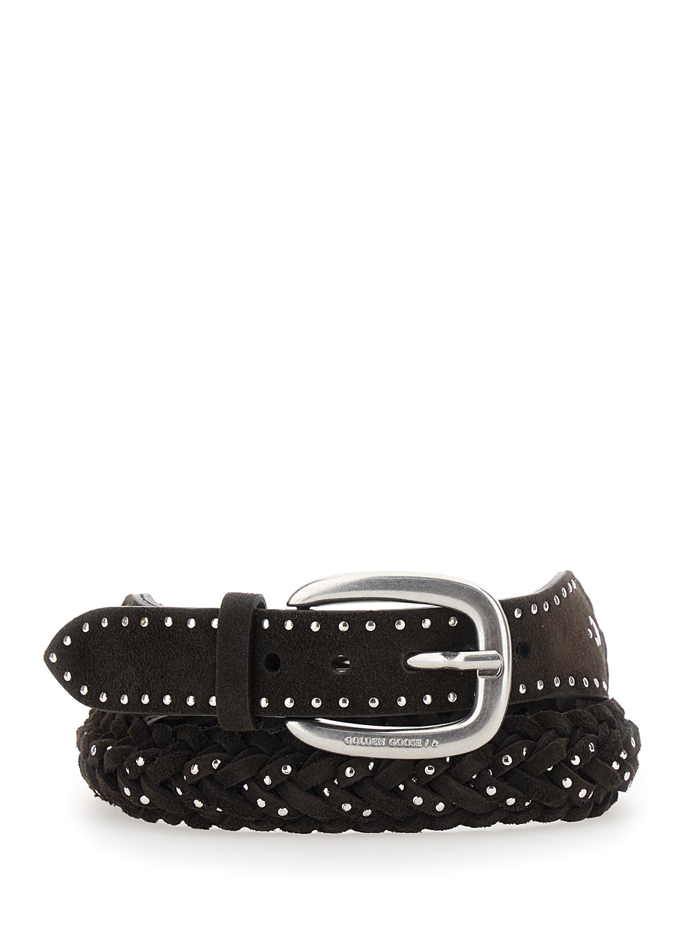 골든구스 all-over braided design applied beads 벨트 여성 브라운 26FW GWA00806A00089840163