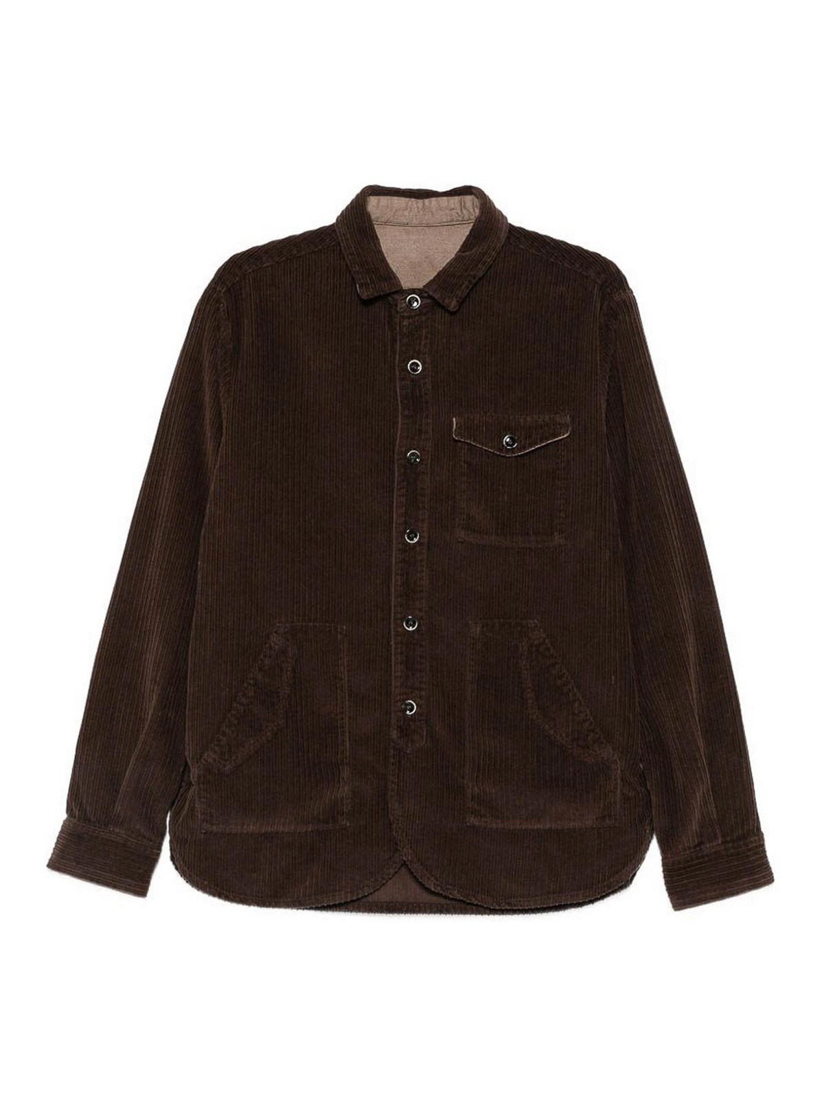 니네 인 더 몰닝 Pockets 긴팔 셔츠 남성 브라운 26FW 9FW26CO165BOBU11