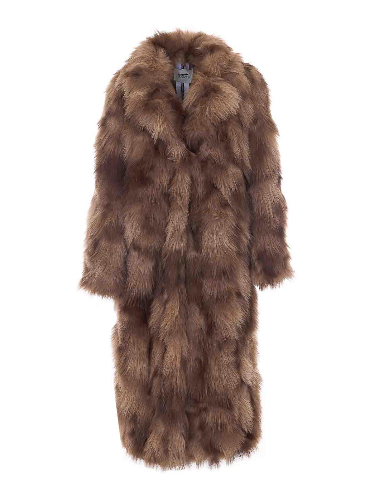 스올드 6644 Faux knitted 퍼 코트 여성 브라운 26FW 9079TAN